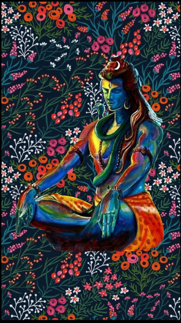 Lord Shiva as adiyogi in creative art painting. Lord shiva painting, Lord shiva, Shiva art