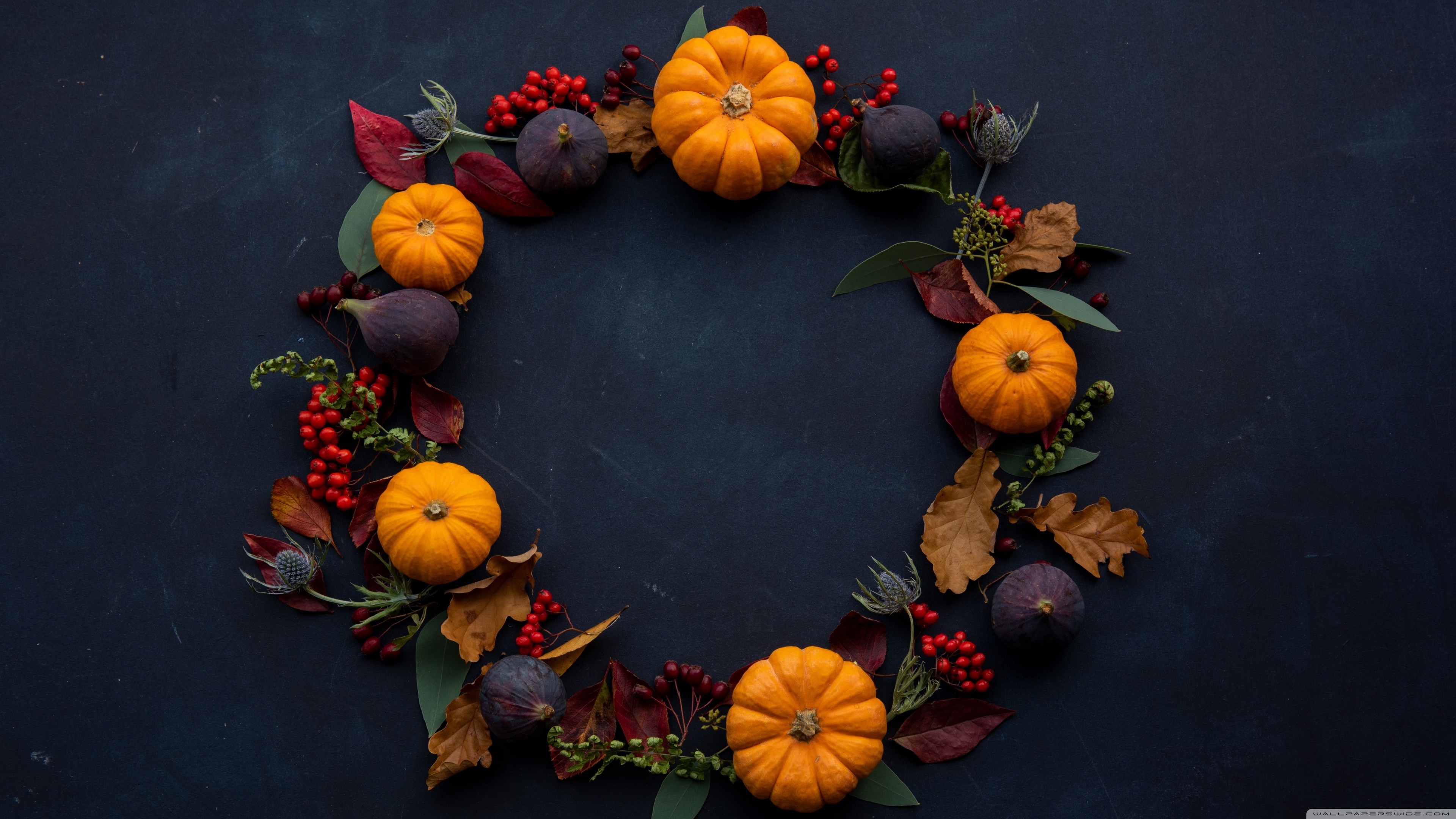 Fall Deco Wreath Ultra HD Desktop Background Wallpaper for 4K UHD TV, Widescreen & UltraWide Desktop & Laptop, Tablet