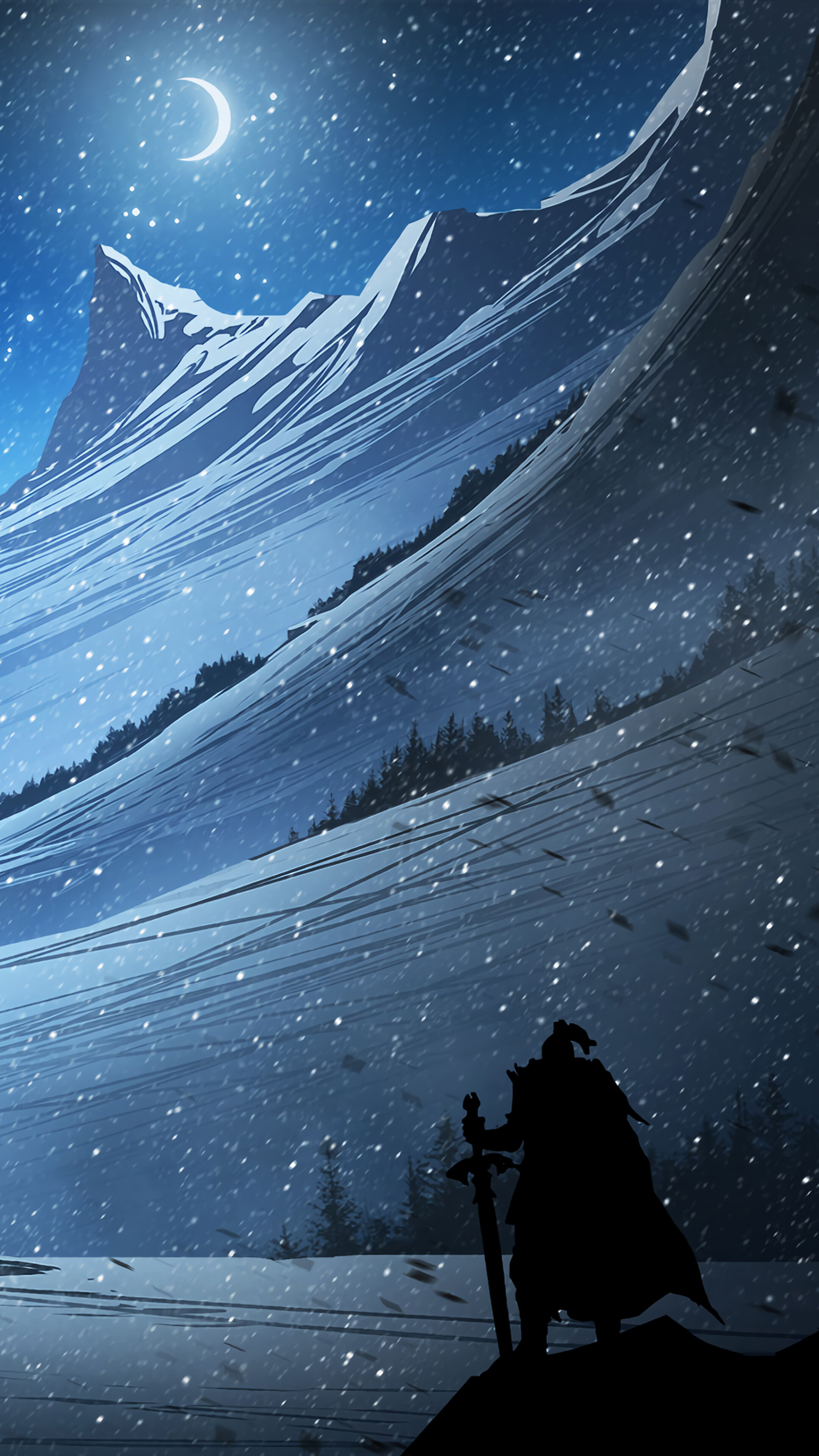 Digital Art, Fantasy, Snowing, Scenery, Landscape, 4k Gallery HD Wallpaper