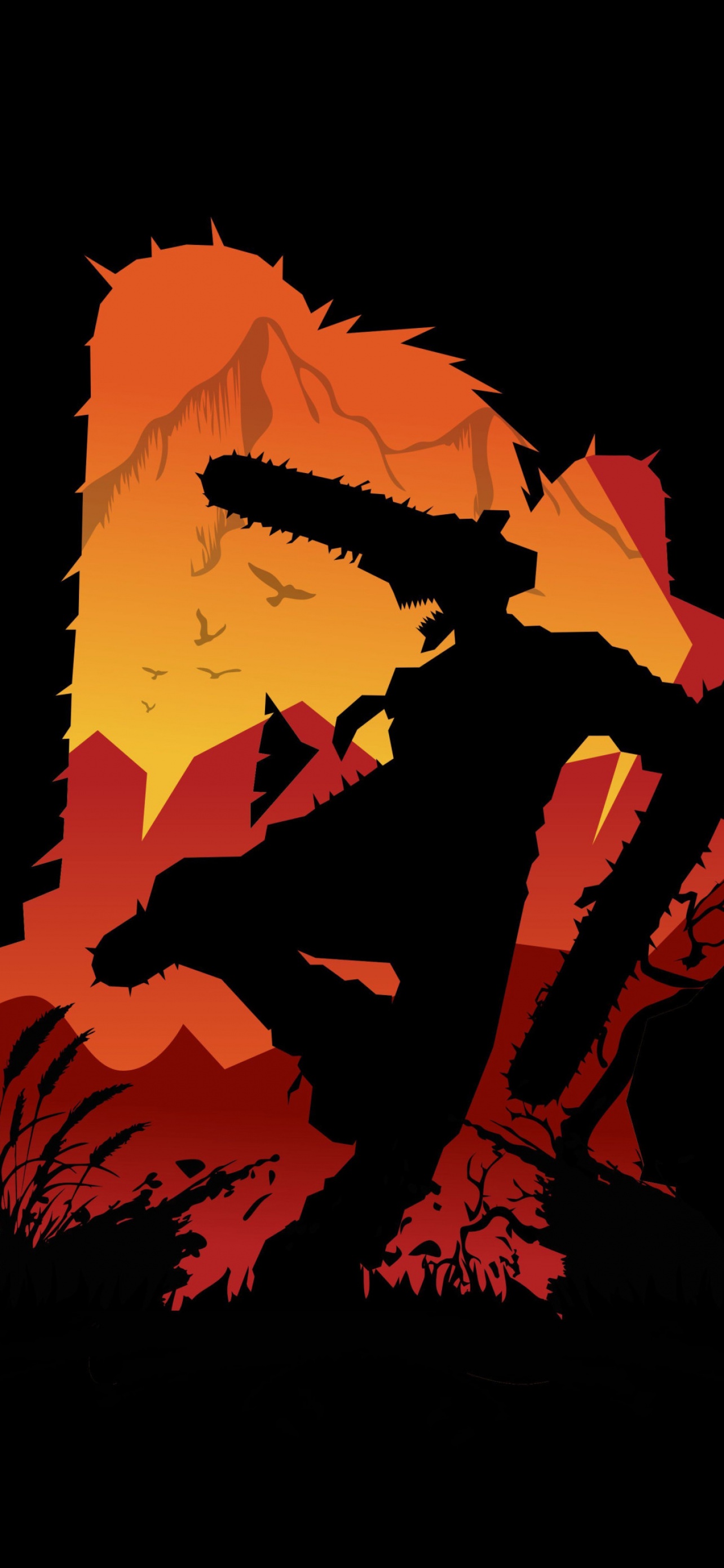 Chainsaw Man Wallpaper 4K, Denji, AMOLED, Black Dark