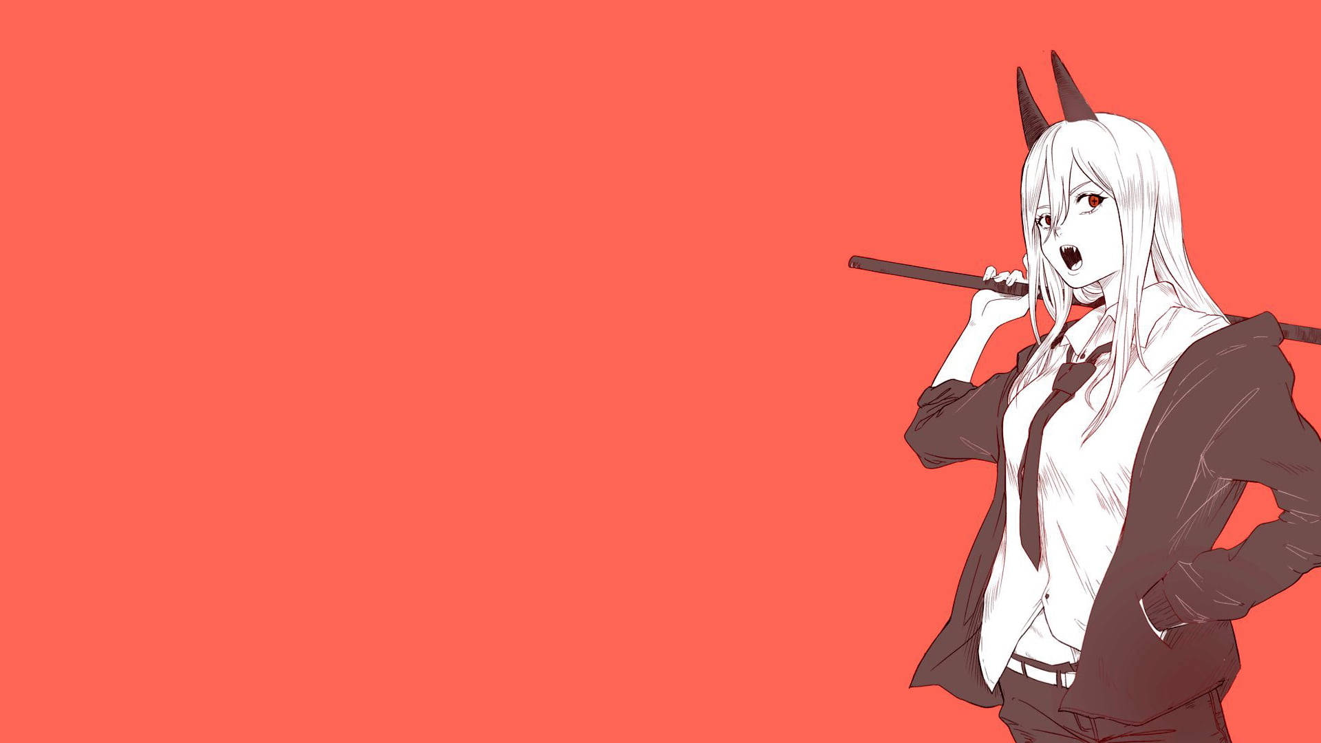 Download Minimalist Chainsaw Man Power Wallpapers