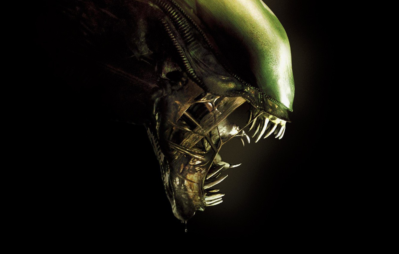 Wallpaper green, cinema, ufo, monster, Alien, movie, fang, film, head image for desktop, section фильмы