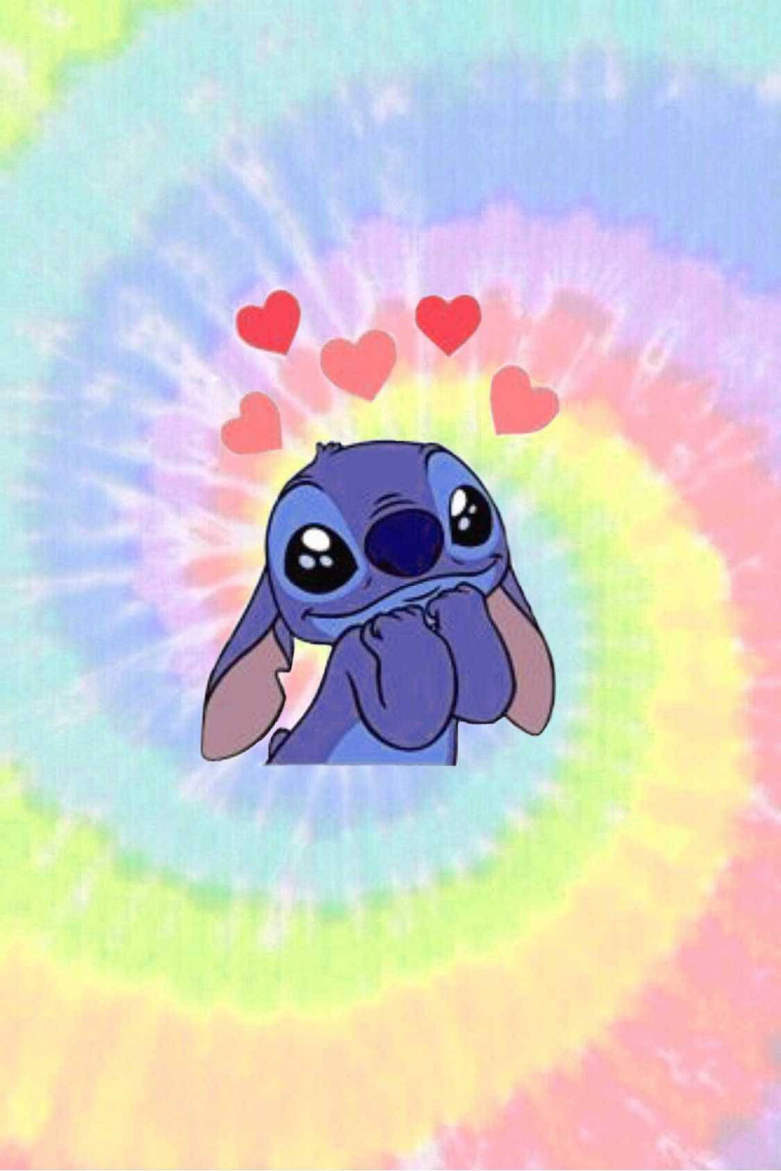 Download Cute Stitch Tie Dye Colors Wallpaper
