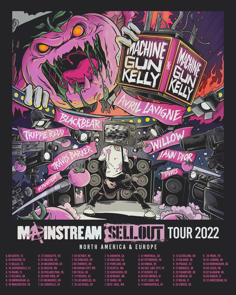 Machine Gun Kelly Announces Mainstream Sellout Tour With Avril Lavigne, Willow, And More