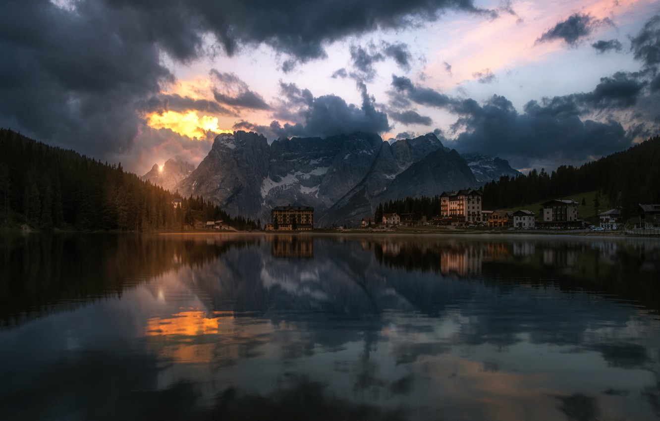 Wallpaper lake, Misurina, Lake Misurina, resort in the Dolomites, in the province of Belluno, Venice image for desktop, section природа
