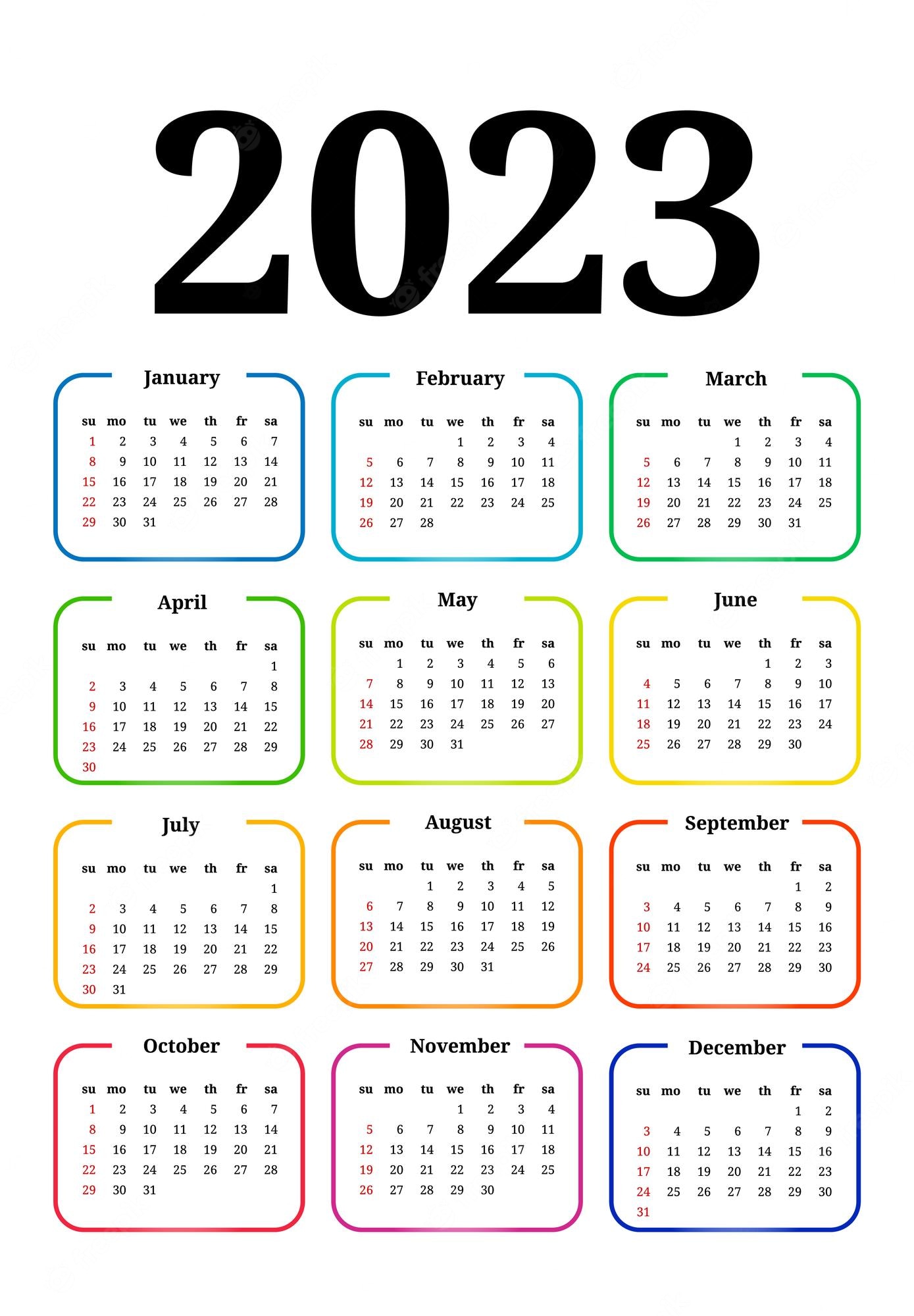 Premium Vector. Calendar for 2023 isolated on a white background