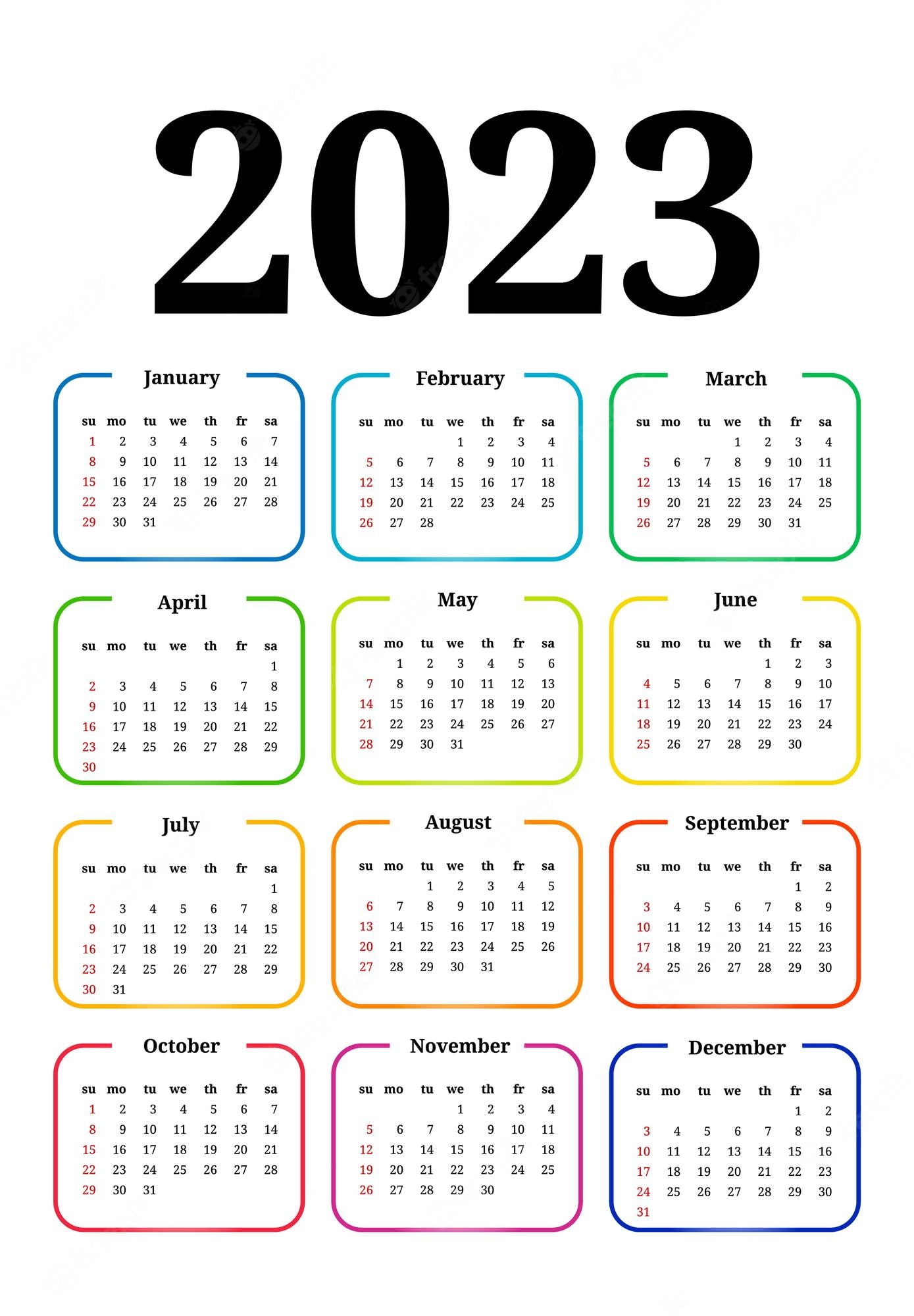 Premium Vector  Cute anime calendar 2023