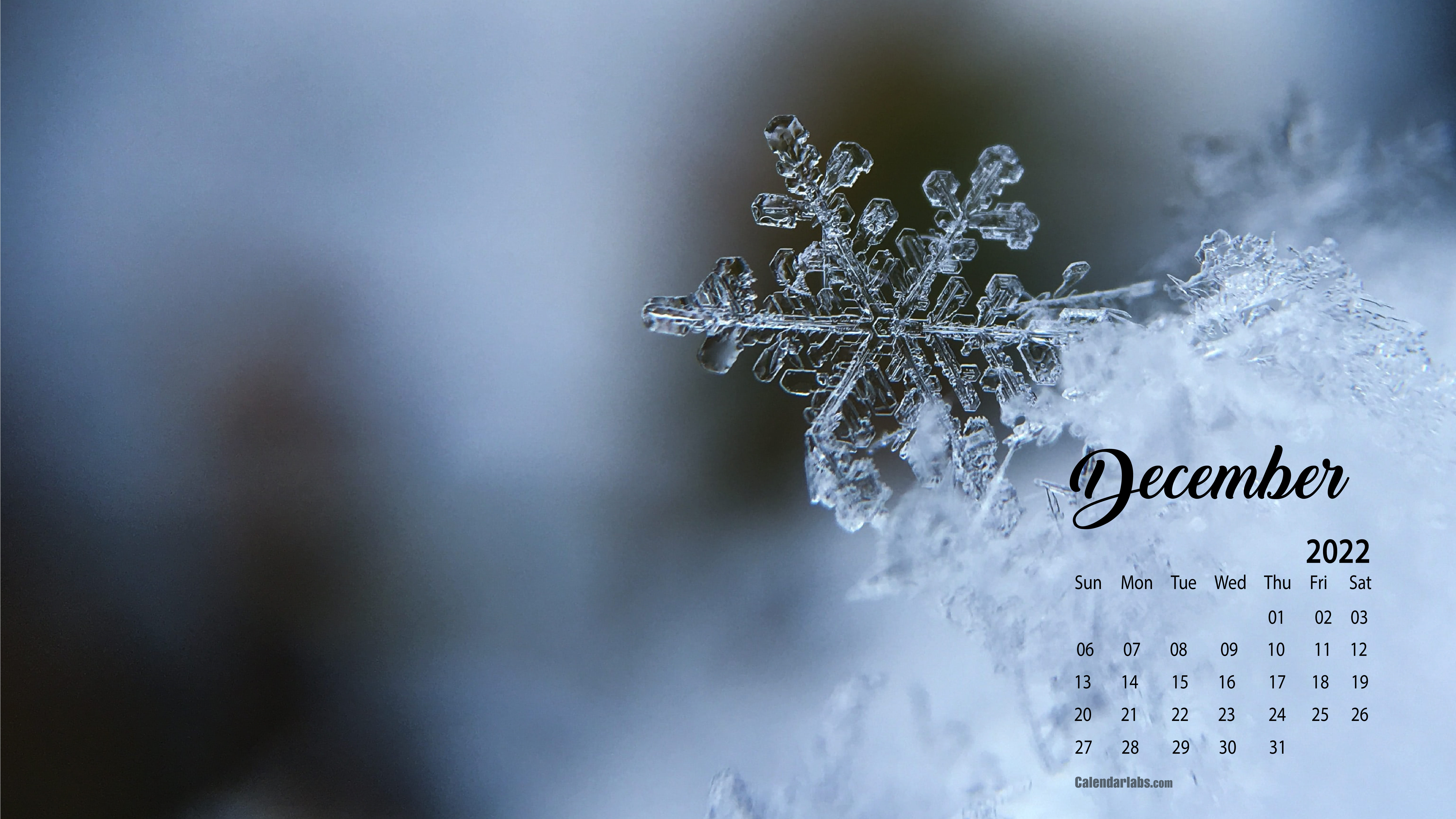 December 2022 Desktop Wallpaper Calendar