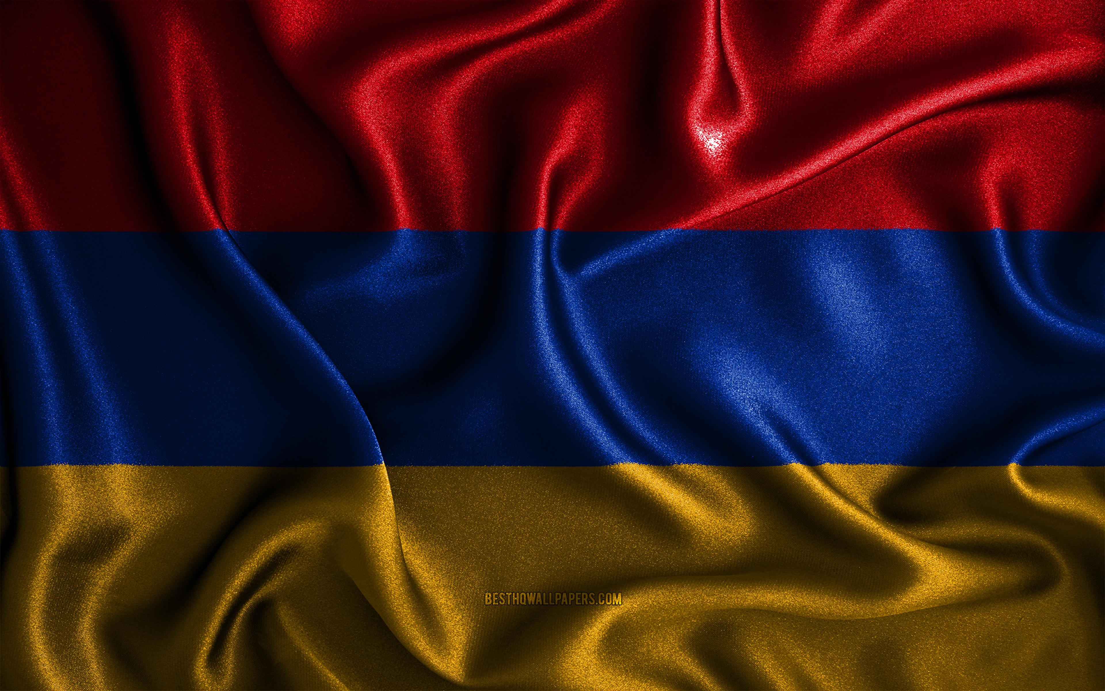 Download wallpaper Armenian flag, 4k, silk wavy flags, Asian countries, national symbols, Flag of Armenia, fabric flags, Armenia flag, 3D art, Armenia, Asia, Armenia 3D flag for desktop with resolution 3840x2400. High