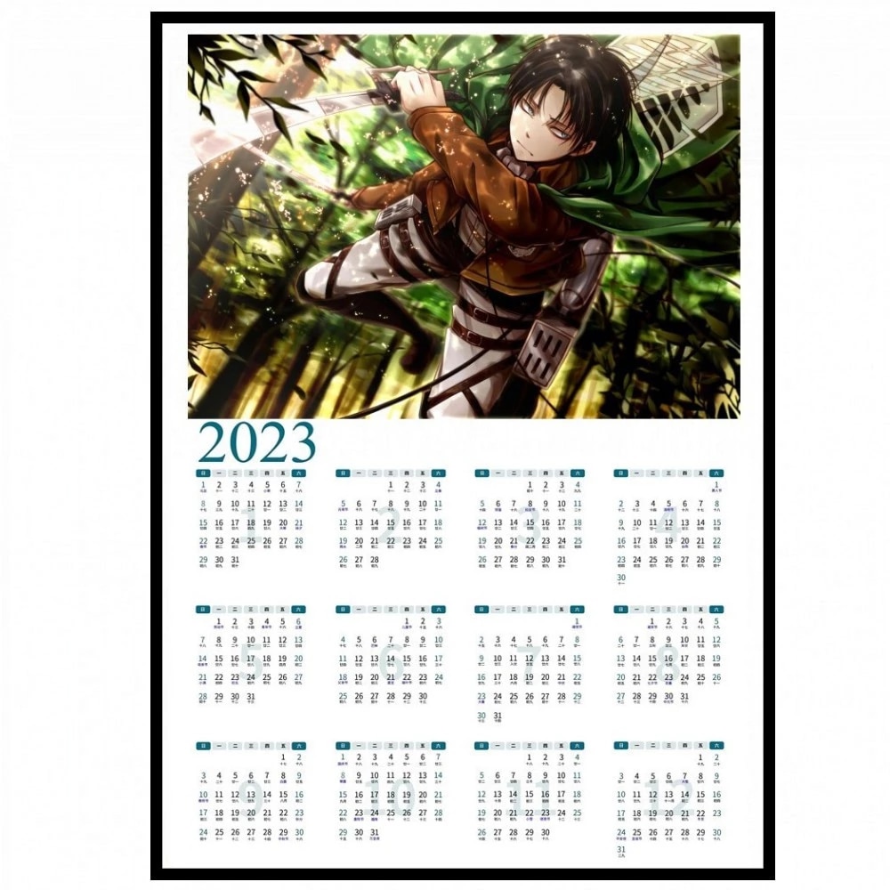Attack On Titan Posters Japanese Anime White Coated 2023 Calendar Paper Prints Clear Wall Sticker Room Decoration Wallpaper