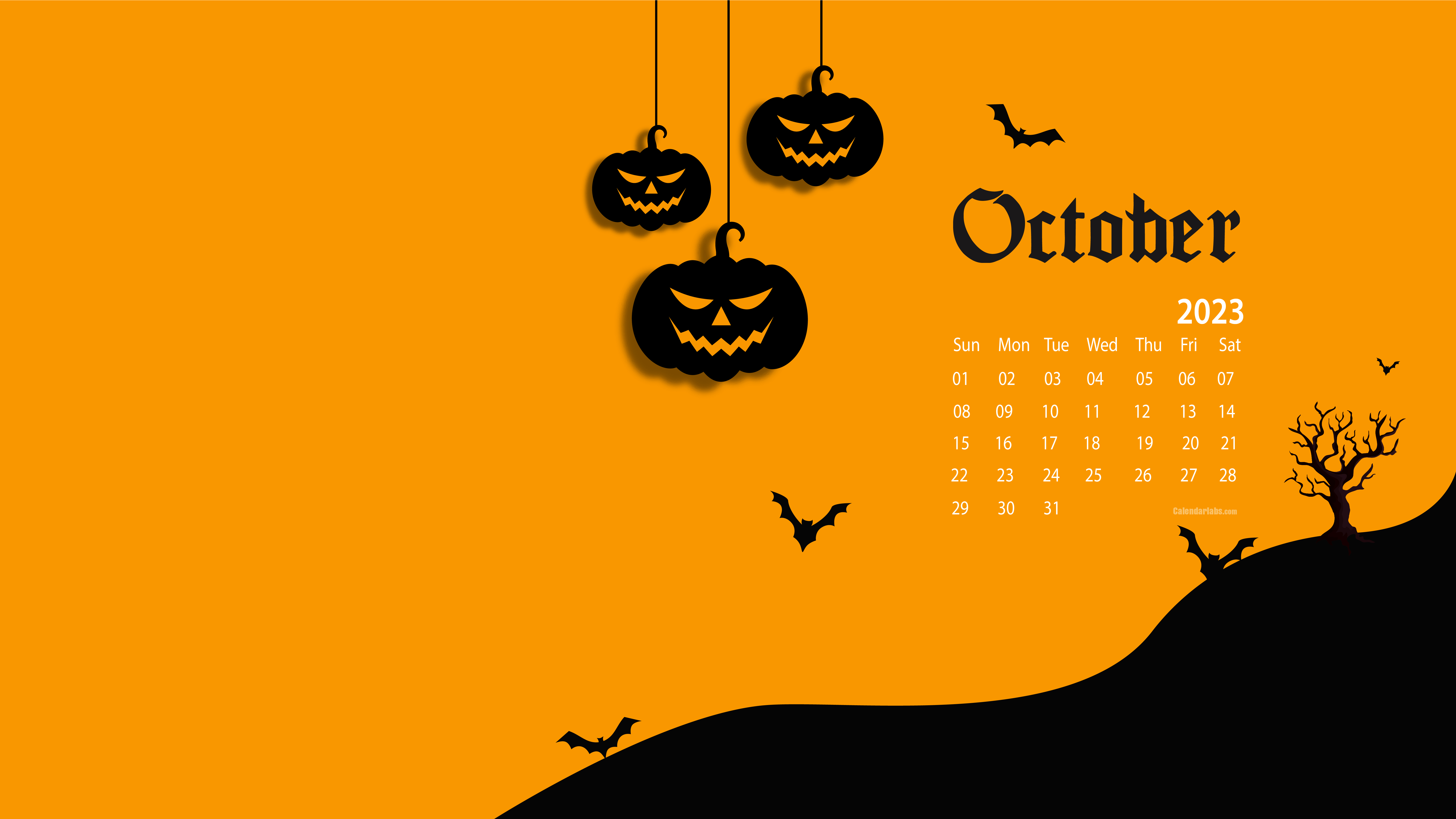 October 2023 Desktop Wallpaper Calendar