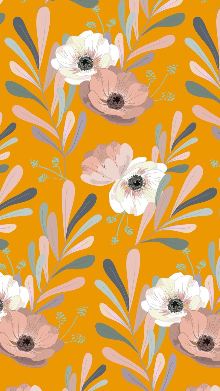 ᶠˡᵒʳᵃˡ. Vintage flowers wallpaper, Flower background wallpaper, Yellow art print