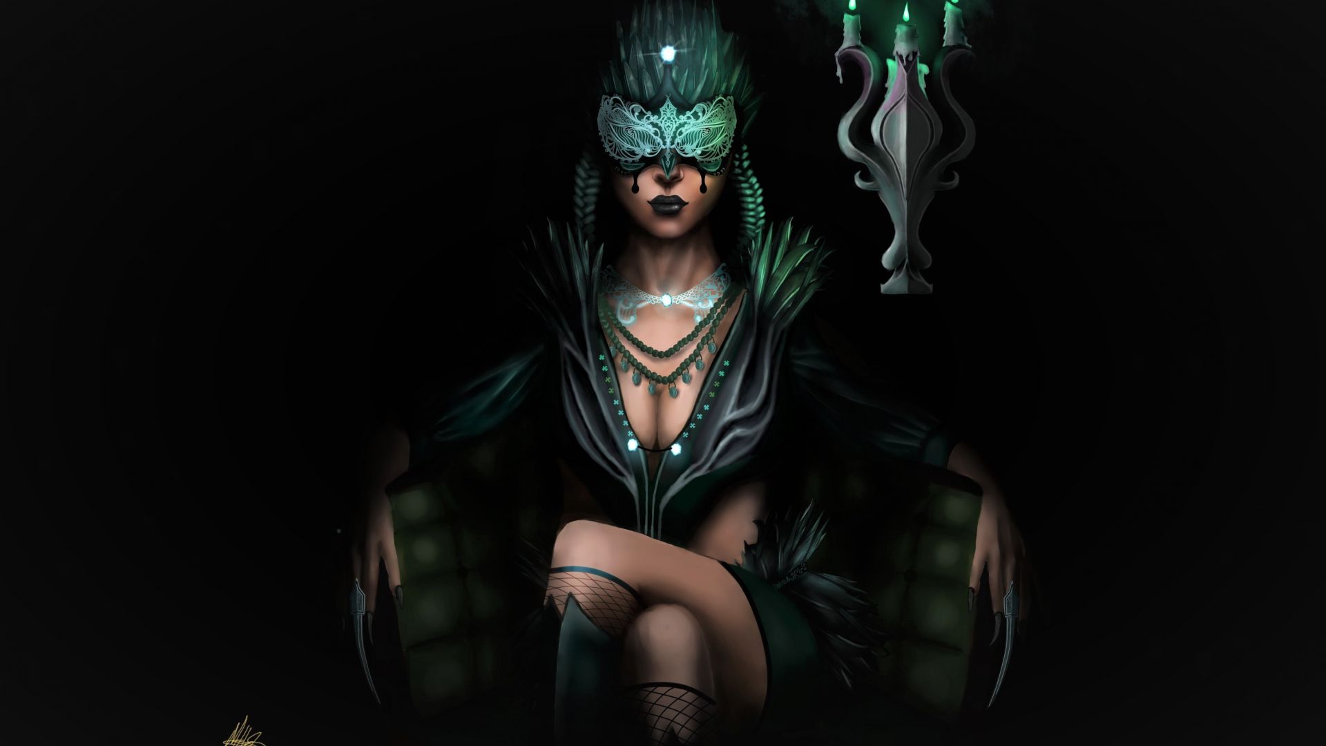 Desktop Wallpaper Fantasy, Masked, Black Woman, HD Image, Picture, Background, A7682f