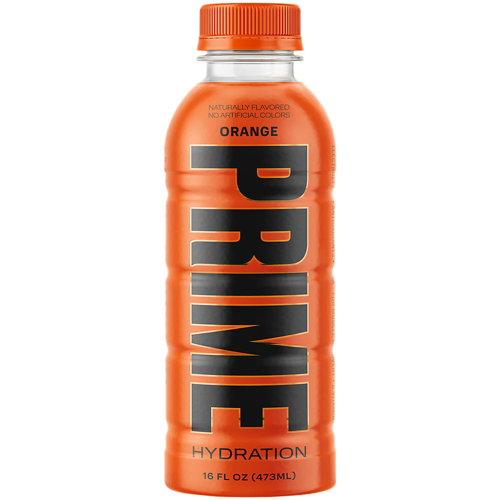 Prime Hydration with BCAA Blend for Muscle Recovery Orange (12 Drinks, 16 Fl Oz. Each)