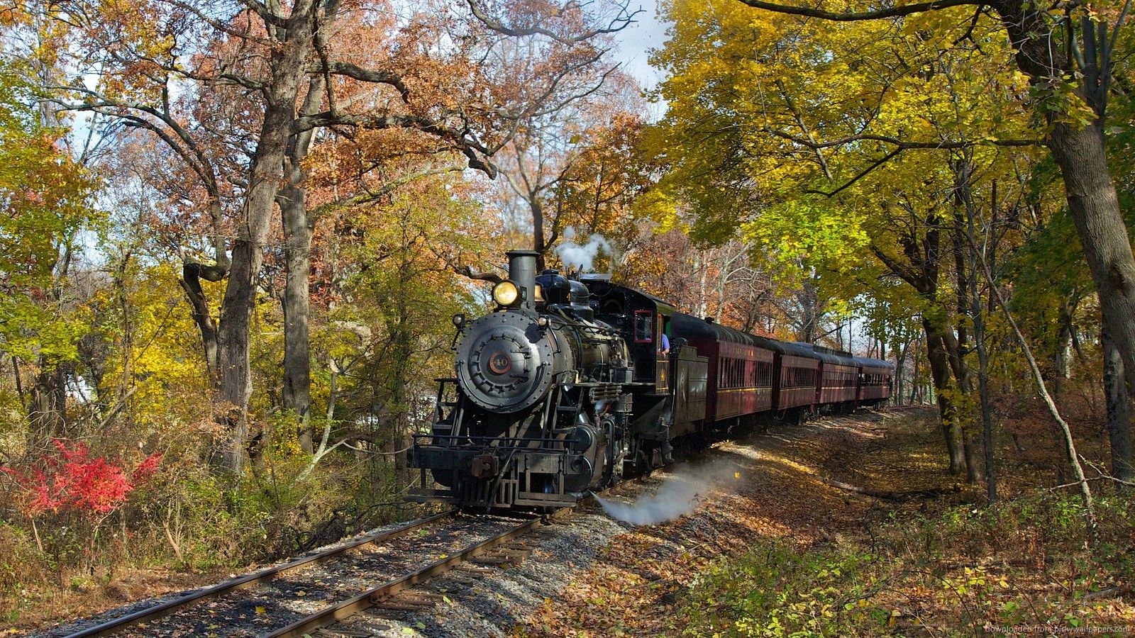 Old Train In The Autumn Forest. Train Wallpaper, Train, Old Train