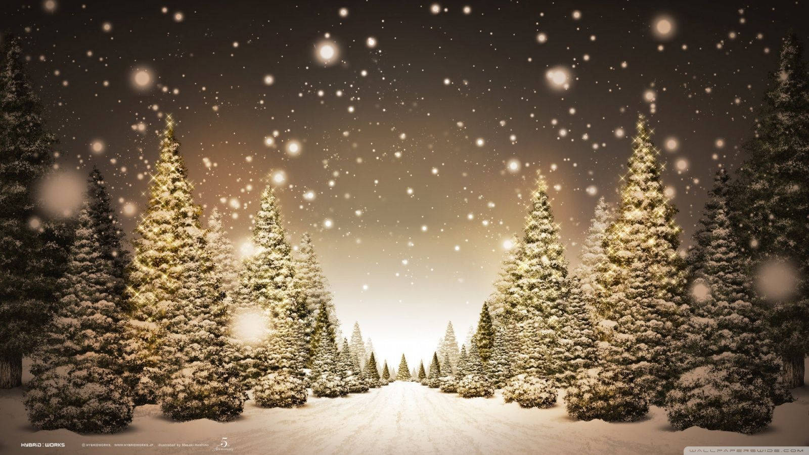 Download Christmas Pine Trees Wallpaper