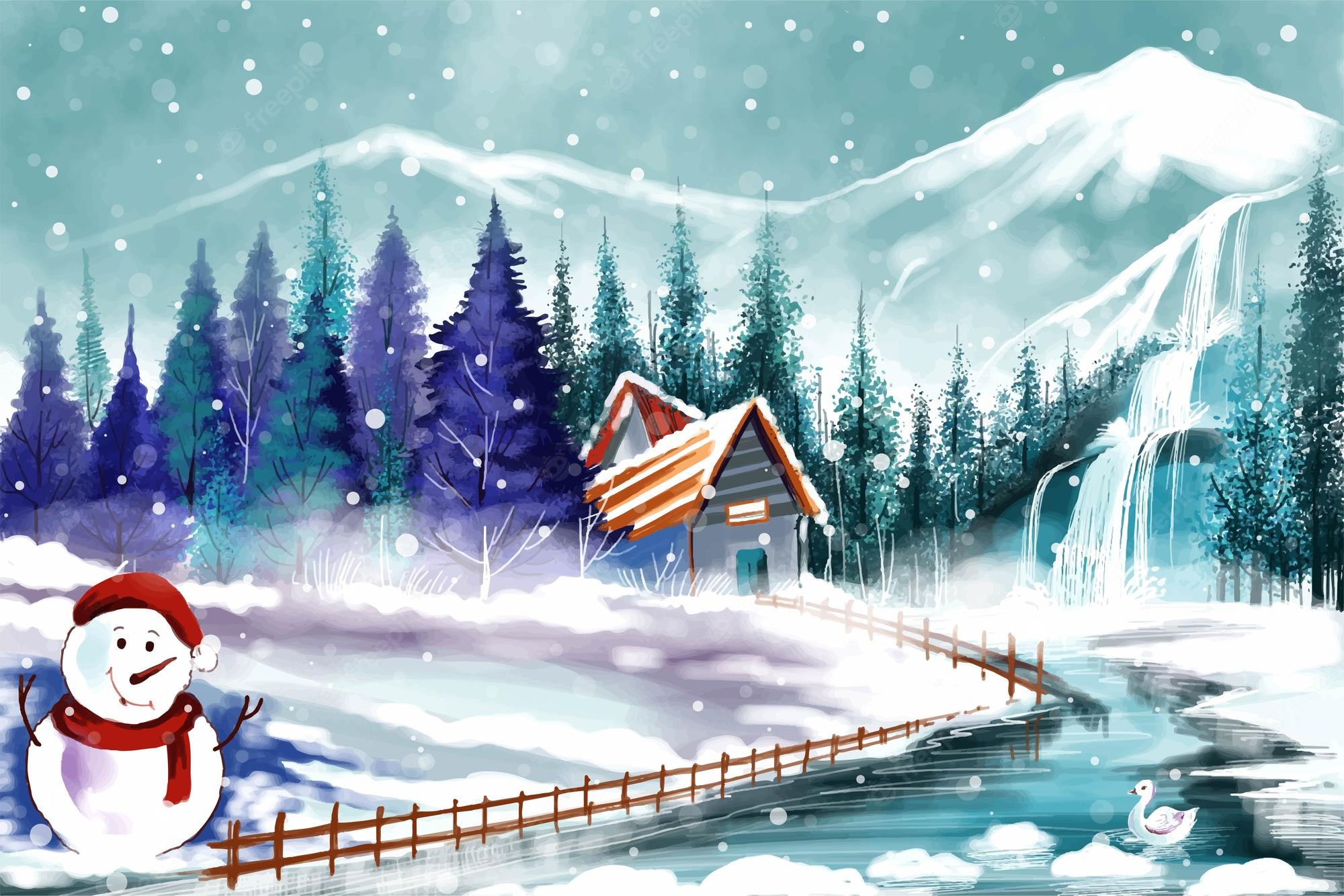 Christmas forest Image. Free Vectors, & PSD