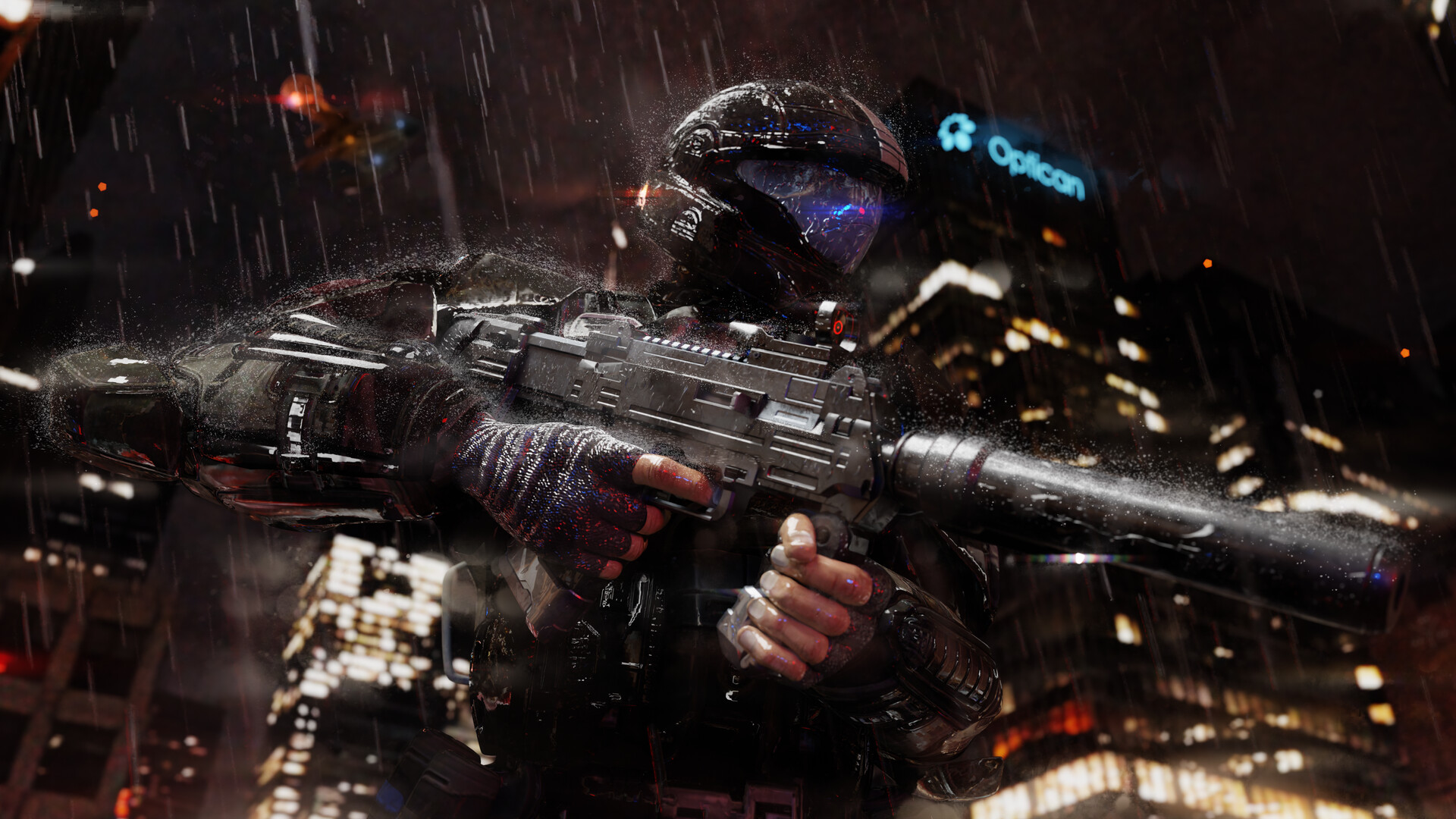 Halo 3 ODST 4k wallpaper (Wernissage smg redesign)