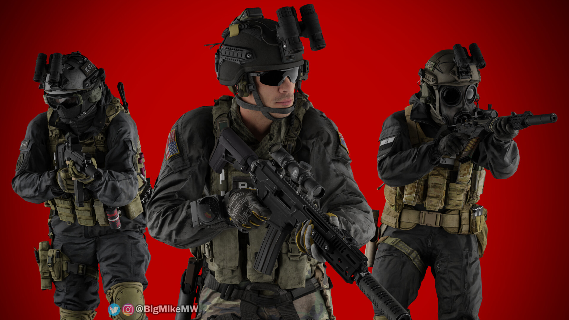 Night Vision Squad (Call Of Duty: Moden Warfare Warzone): Parasecure, Shadow Company, GROM