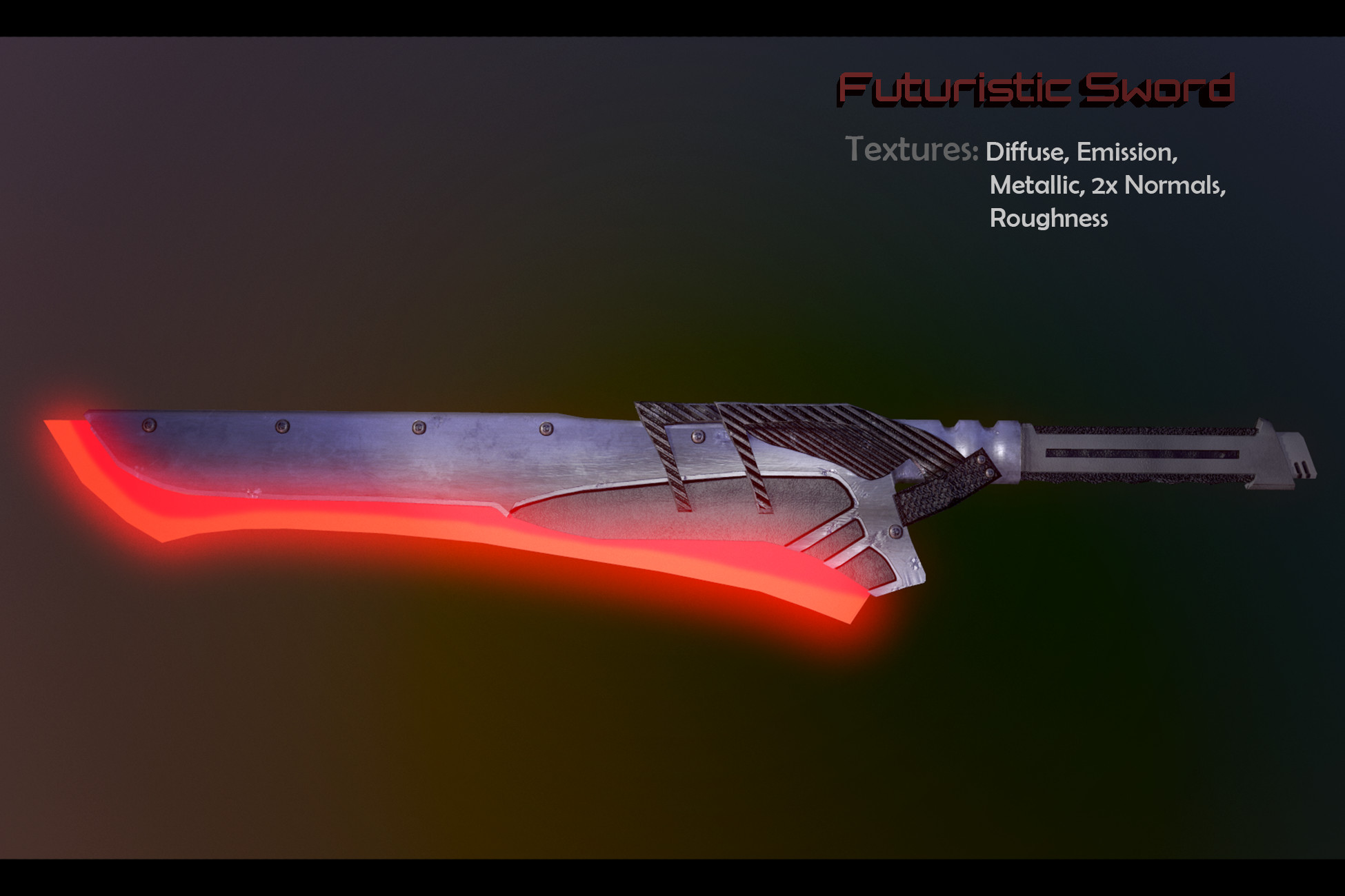 PBR Futuristic SwordD Weapons. Unity Asset Store