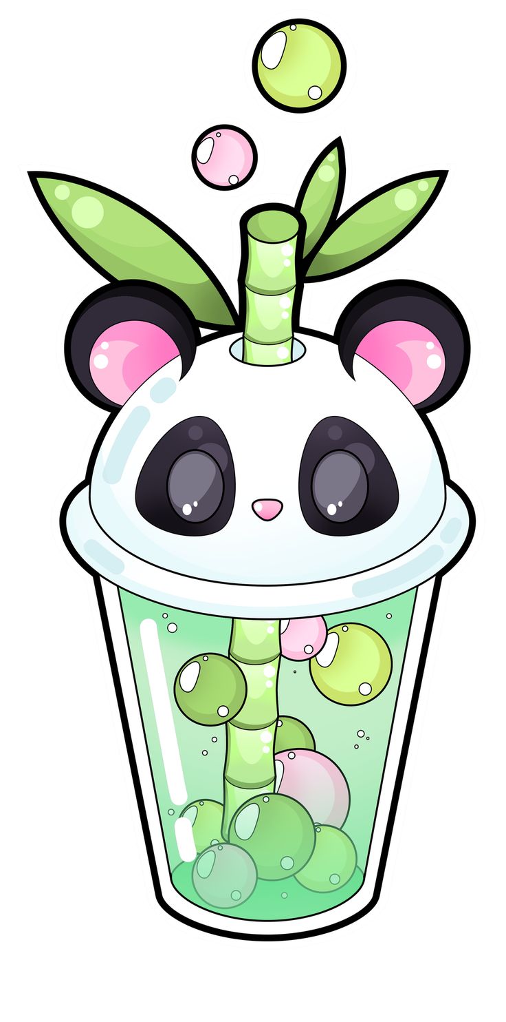 Panda bubble tea. Чай с шариками, Рисунок панды, Рисунки sharpie