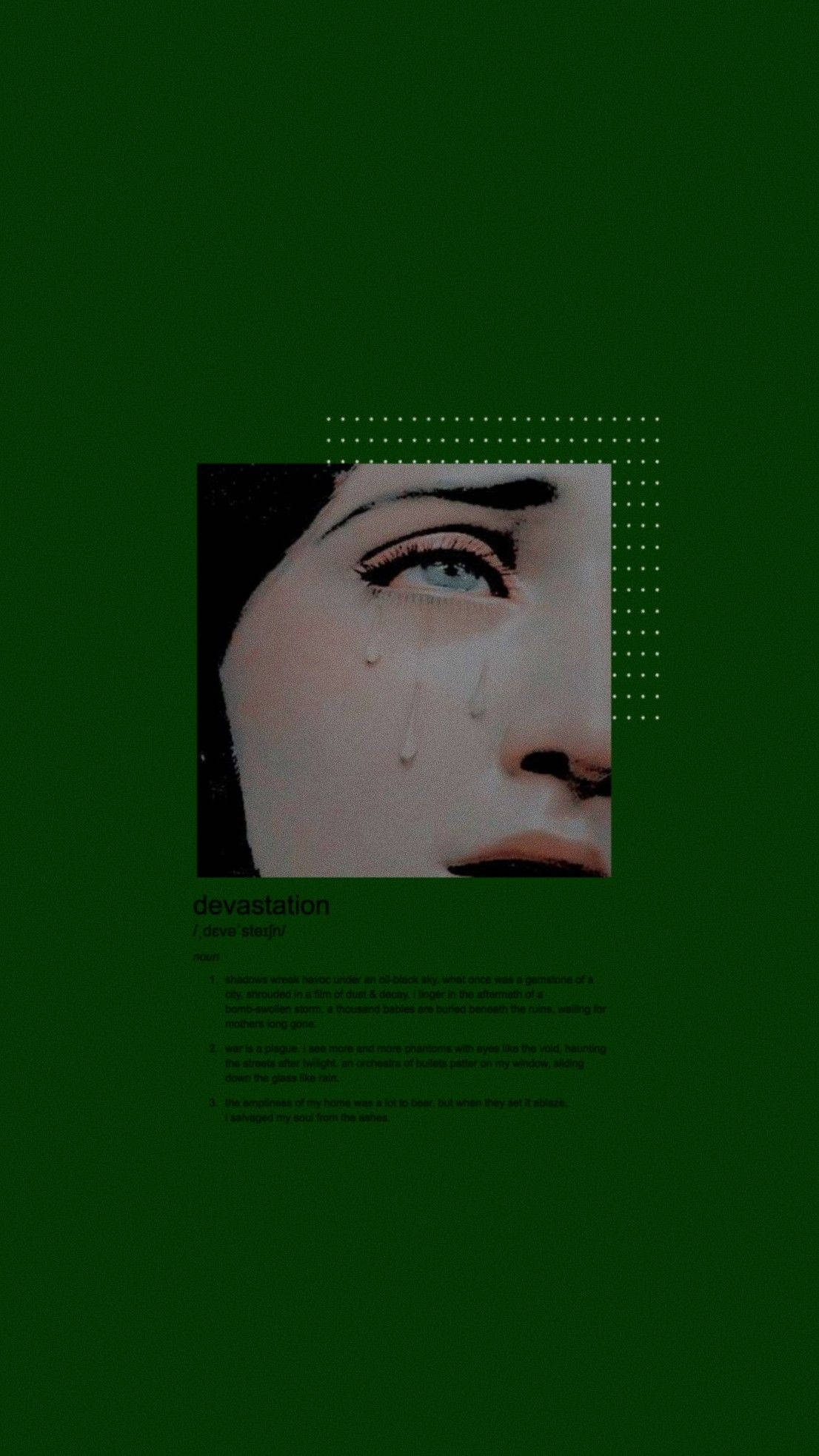 Download Devastation Dark Green Aesthetic Wallpaper