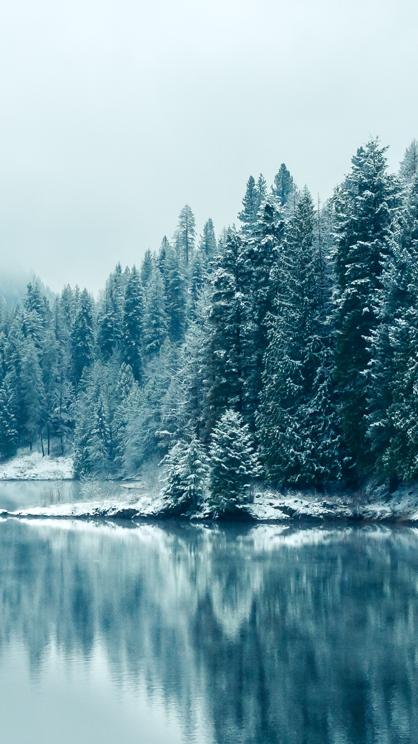 Kootenay River Wallpaper 4K, Snowfall