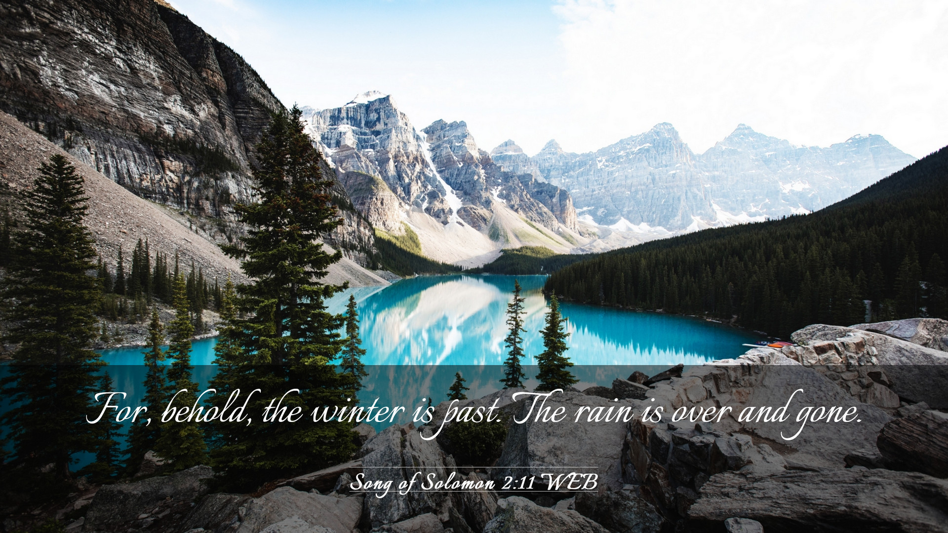 Song of Solomon 2:11 WEB Desktop Wallpaper, behold, the winter is past. The rain is over