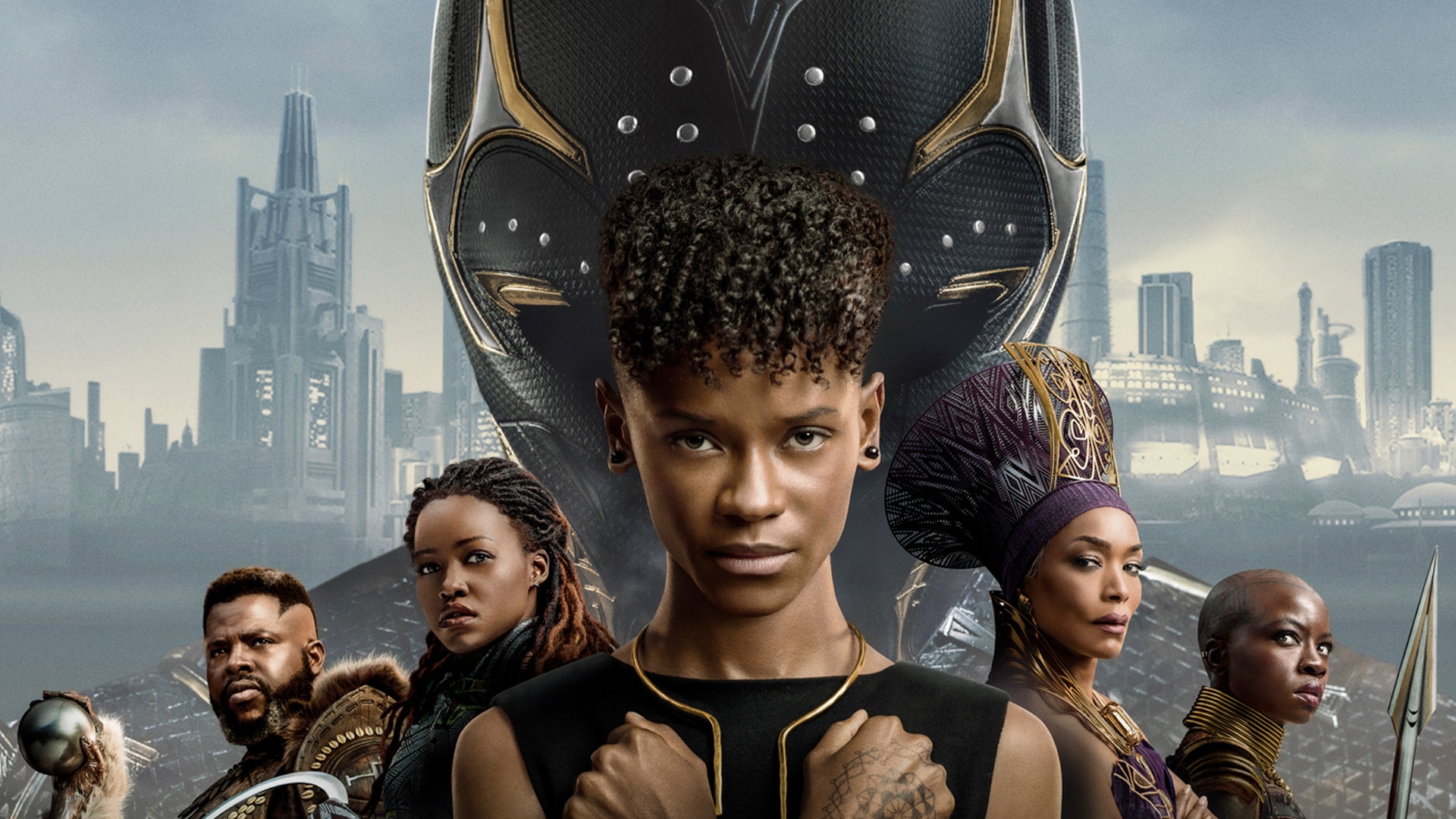 Download Gold Black Panther Wakanda Forever Logo Wallpaper  Wallpaperscom