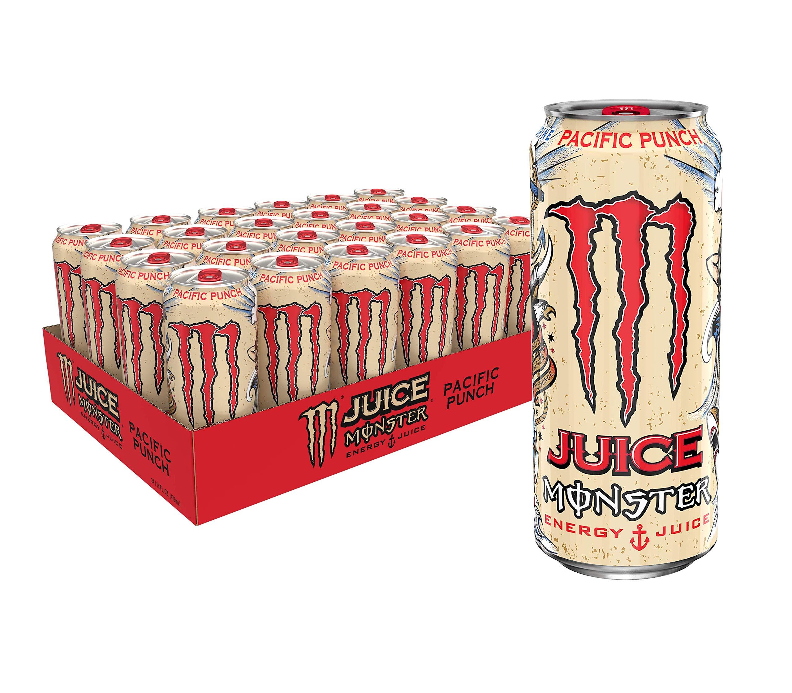 Juice Monster Pacific Punch, Energy + Juice, Energy Drink, 16 Ounce (Pack of 24) NEW
