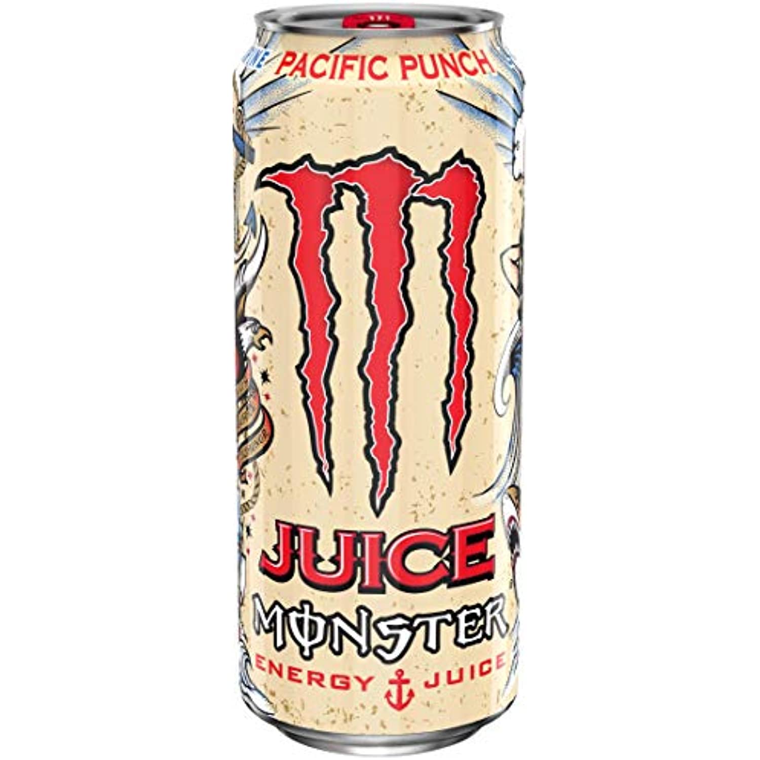 Juice Monster Pacific Punch, Energy + Juice, Energy Drink, 16 Ounce (Pack Of 24) & Monster Energy Ultra Violet, Sugar Free Energy Drink, 16 Ounce (Pack Of 24)