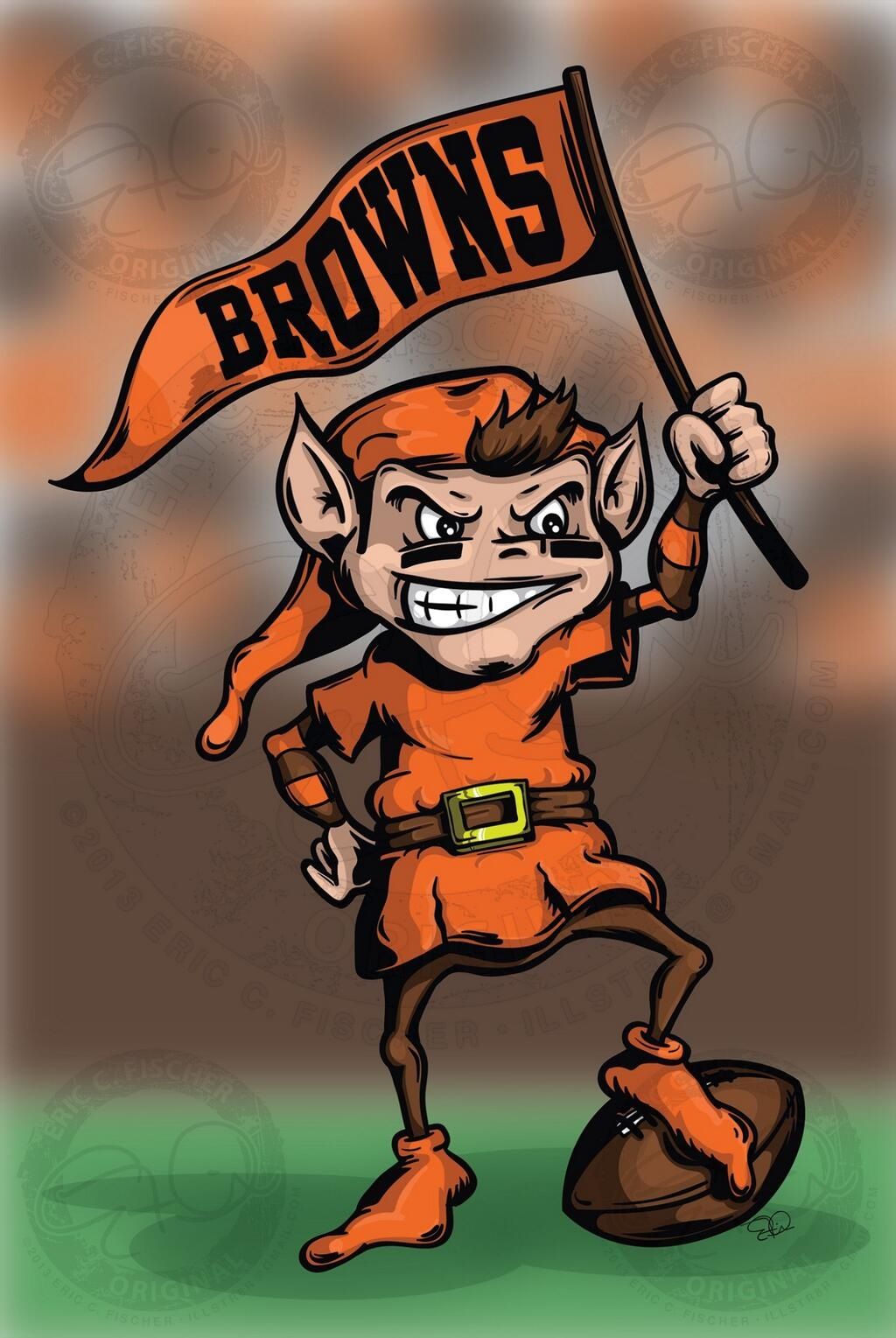 cleveland browns mascot brownie the elf