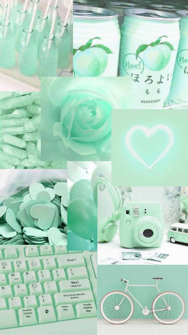 Mint green collage