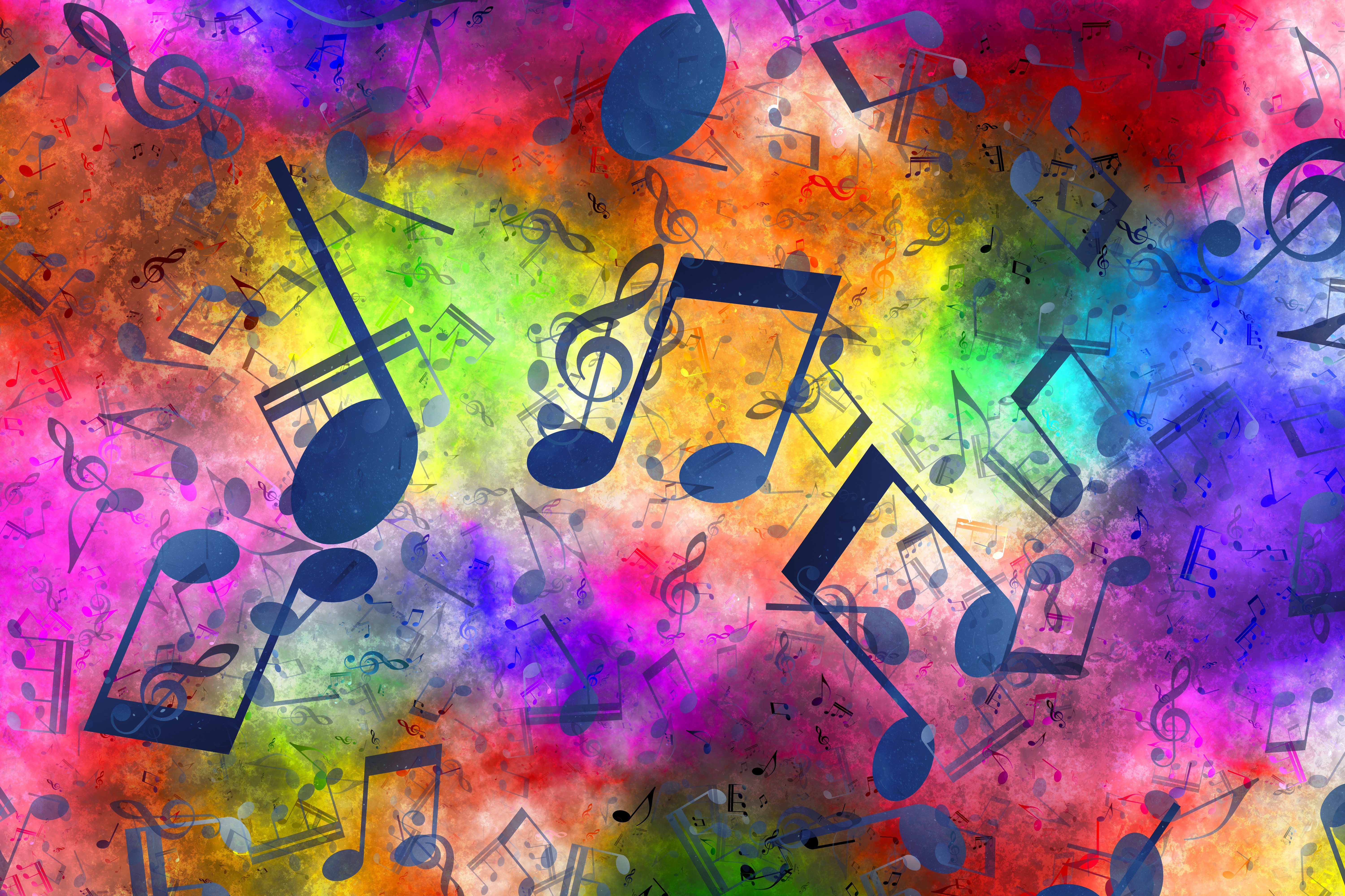 Colors Treble Clef Music Musical Notes
