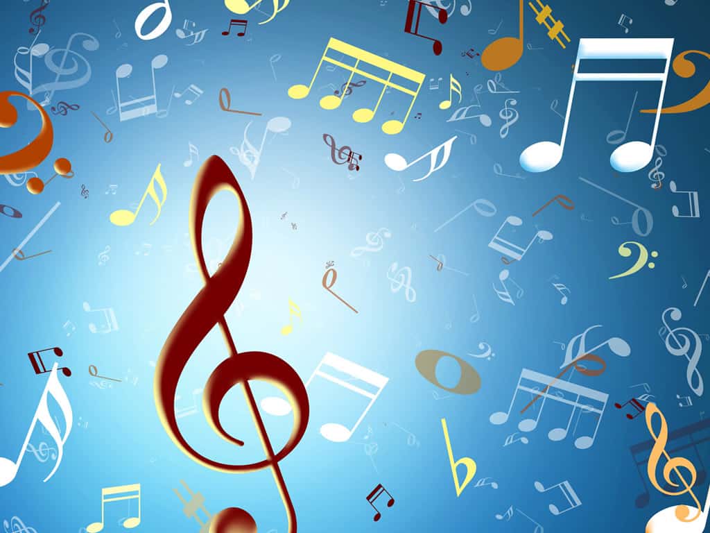 Music Notes In Blue Background 2013 Latest Wallpaper Abstract Music Wallpaper