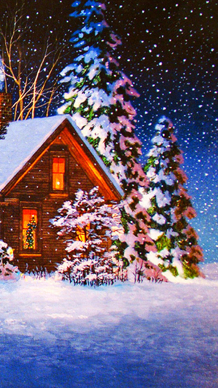 Download Winter Snow Cabin Snowfall