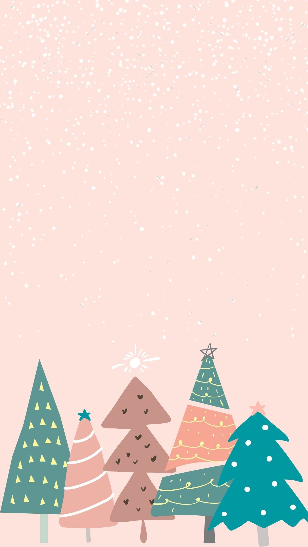 Boho Christmas Tree Phone Background Wallpaper