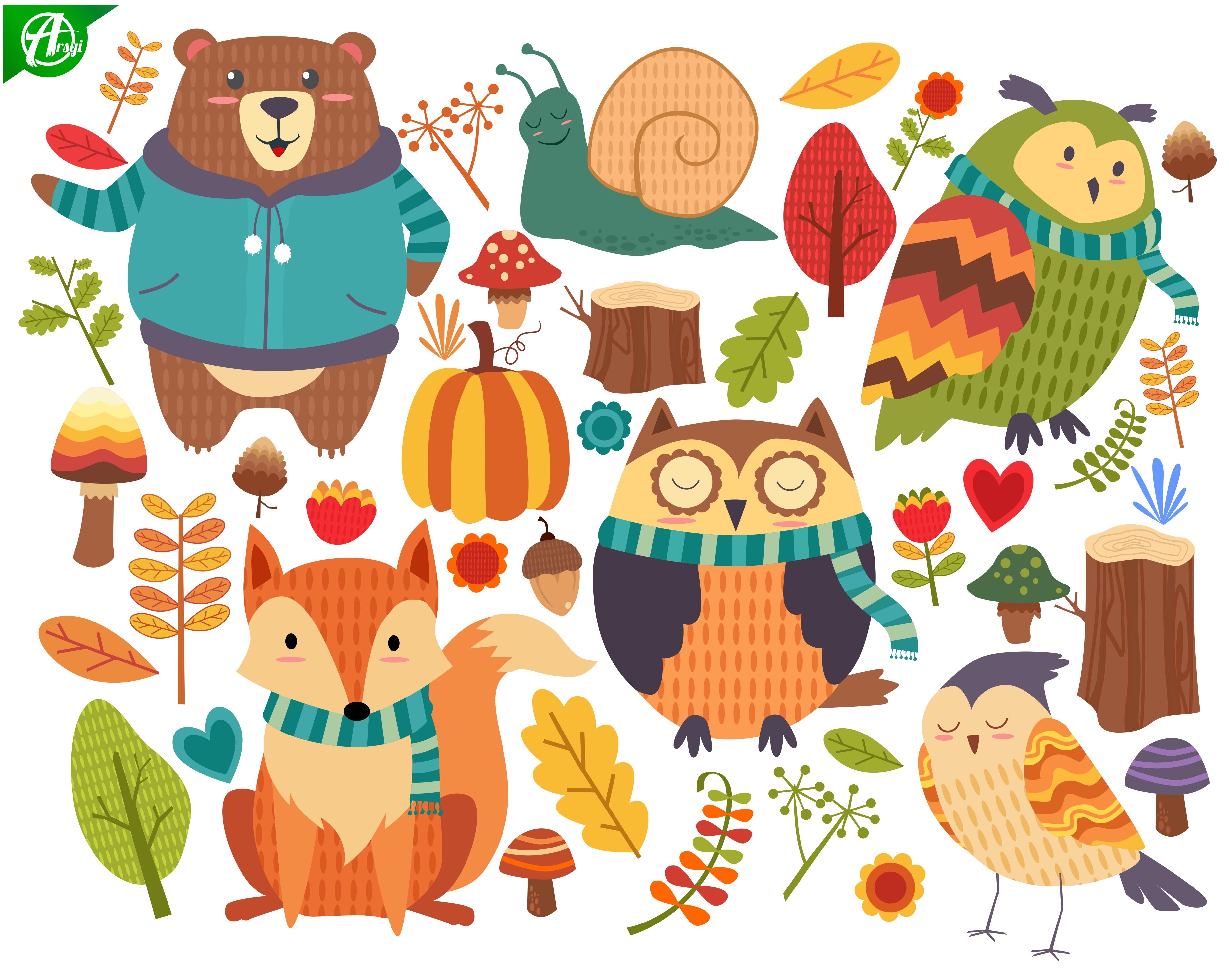 animals winter cartoon pack By Arsyi Design