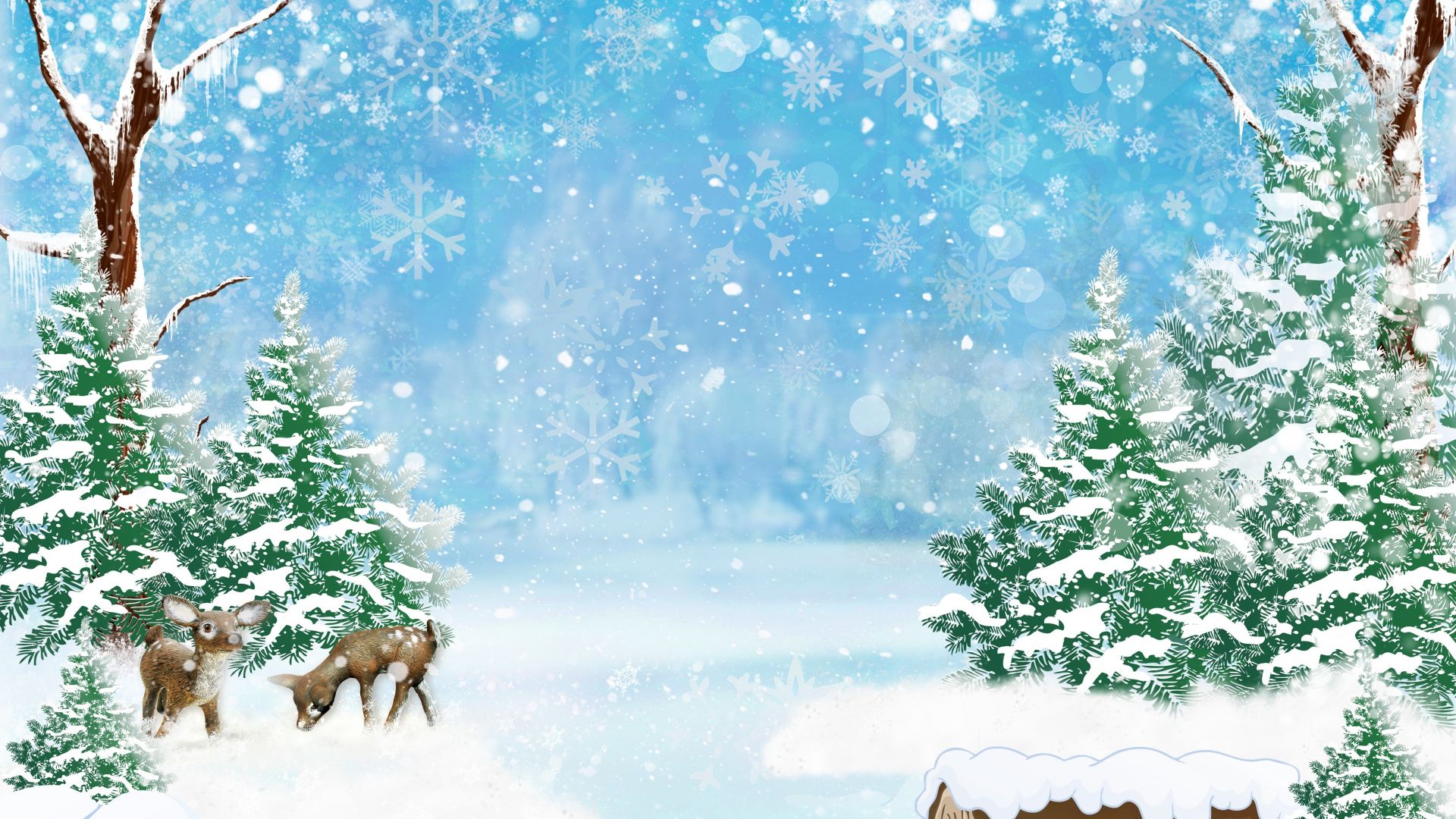 Desktop Wallpaper Winter, Deer, Christmas, Digital Art, 2017, 4k, HD Image, Picture, Background, 72abf7