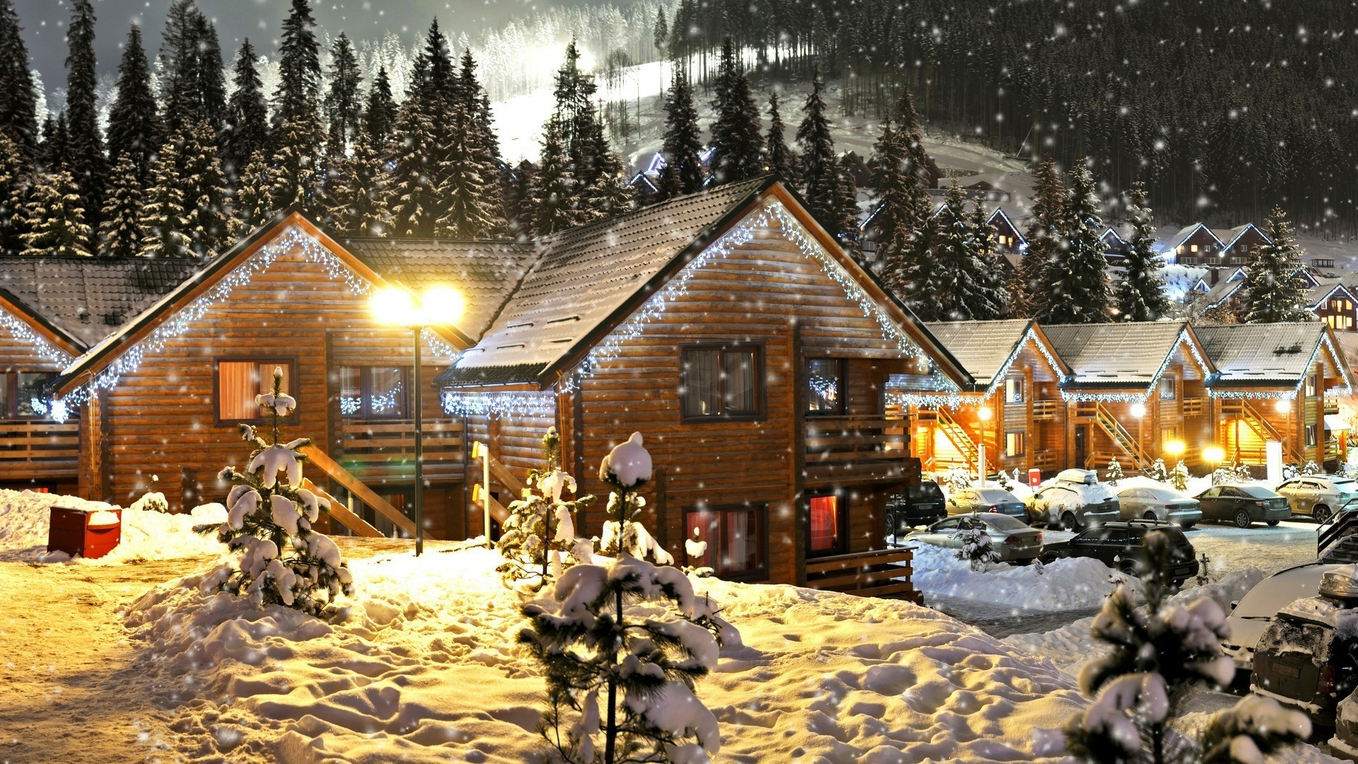 Christmas Cottage Wallpaper