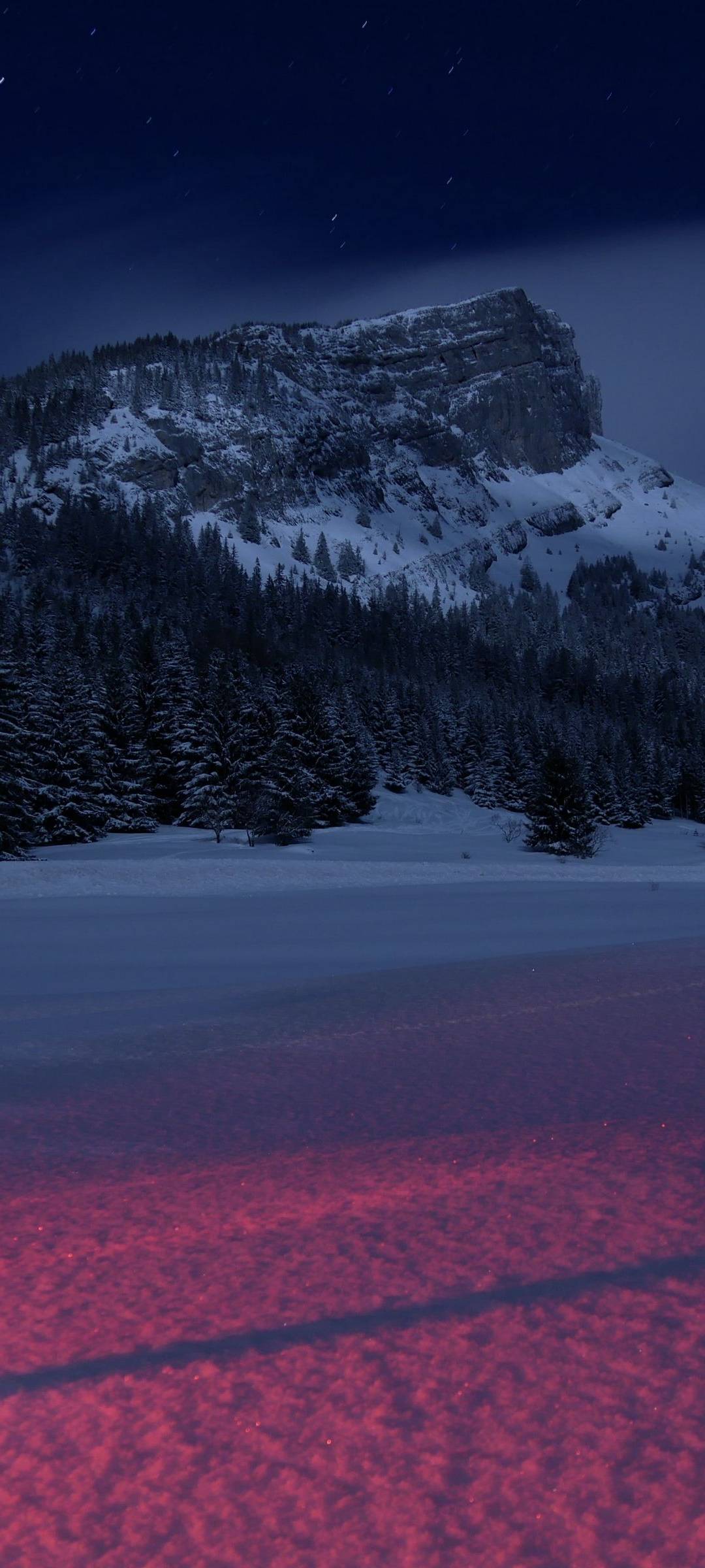 Winter Mountain Night Wallpaper