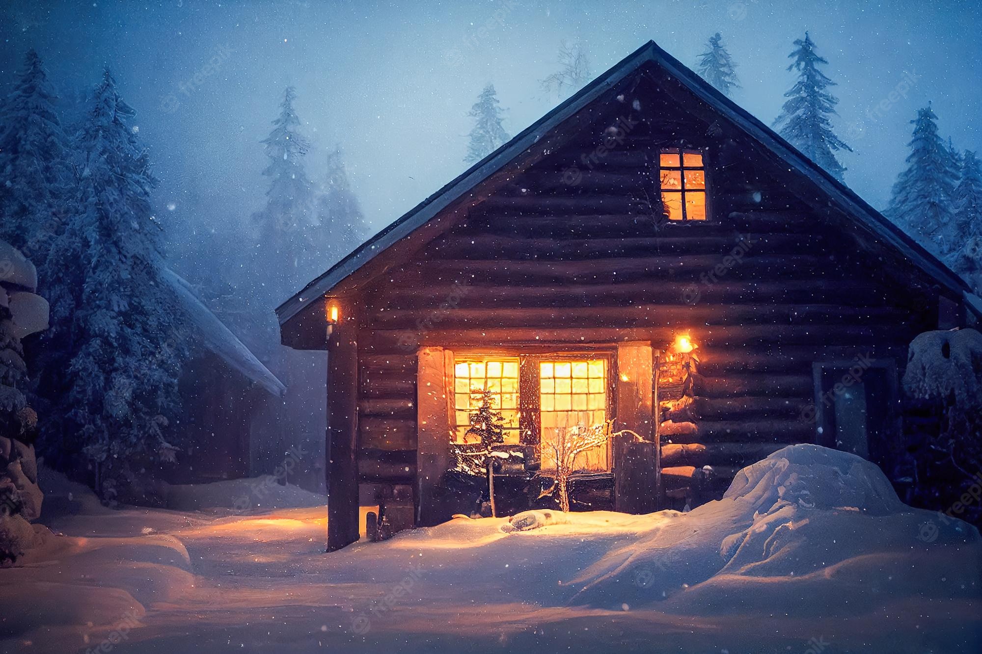 Christmas Winter Cabin Wallpapers - Wallpaper Cave