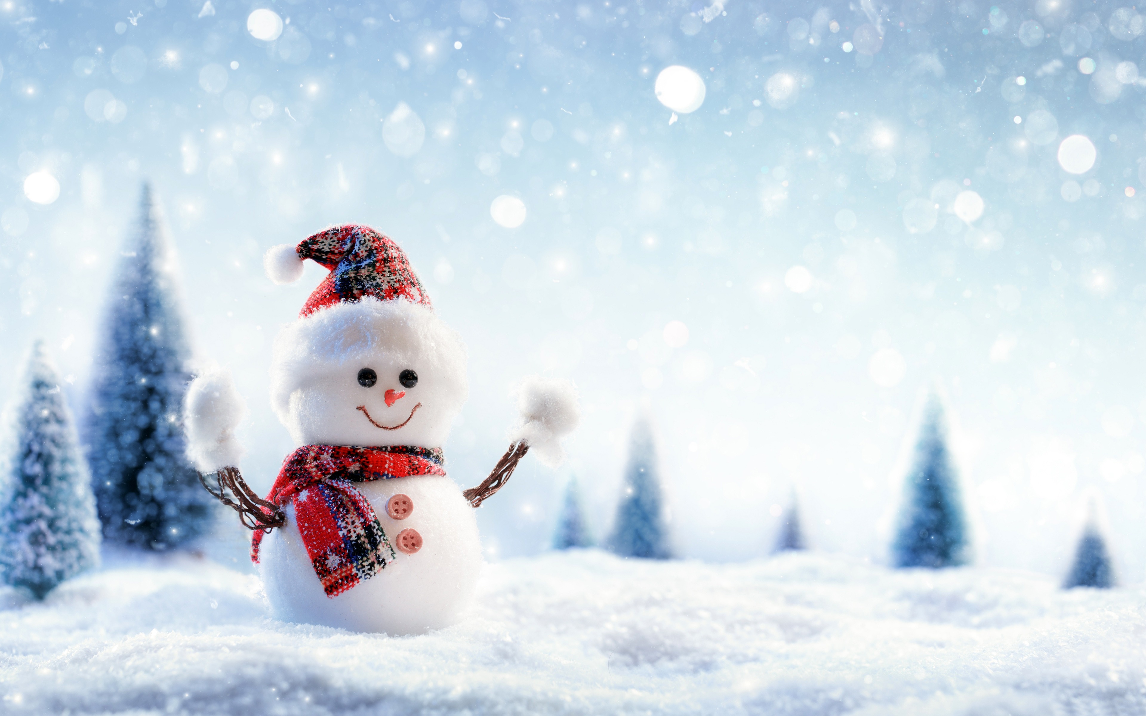 Christmas Snowman Winter Wallpaper with 4K Size