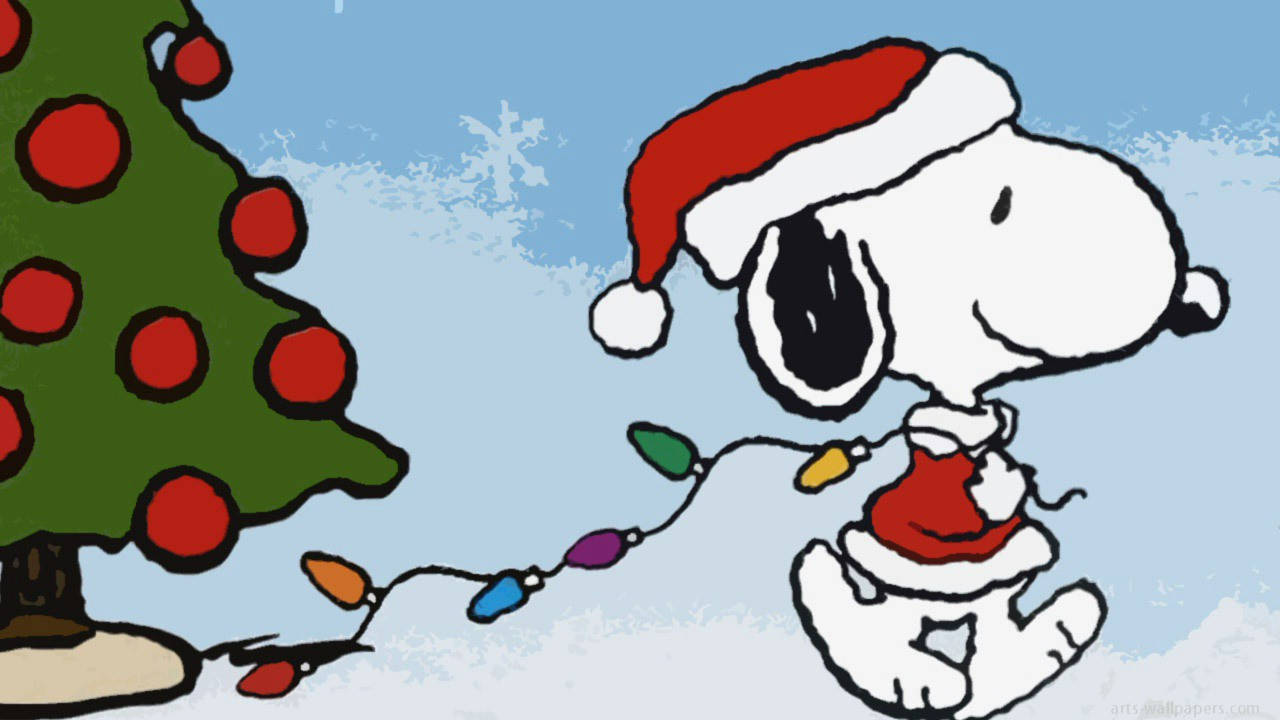 Download Snoopy Christmas Lights Wallpaper