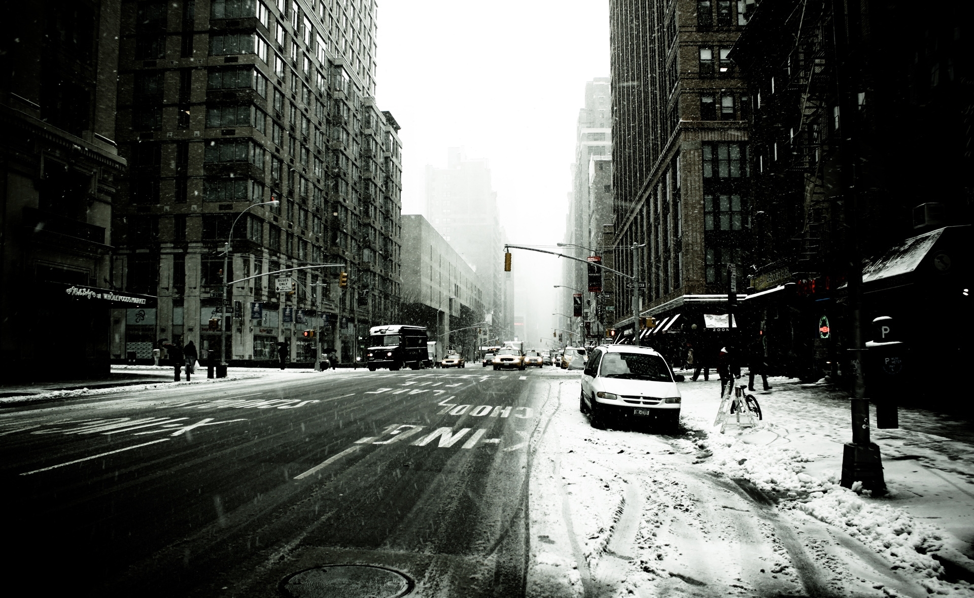 new, York, New, York, City, America, Usa, States, Skyscrapers, Winter, Blizzard, Cars, People, Taxis Wallpaper HD / Desktop and Mobile Background