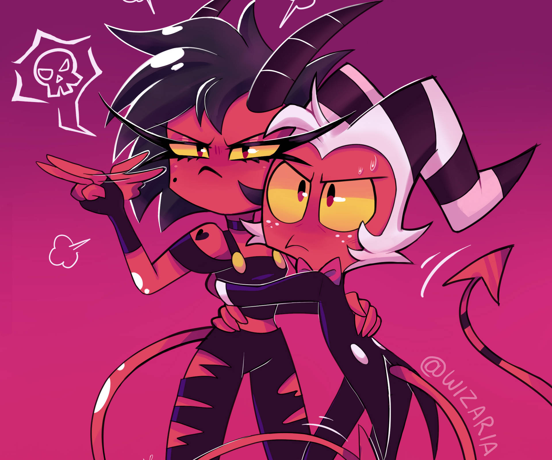 Download Helluva Boss Millie And Moxxie Wallpaper