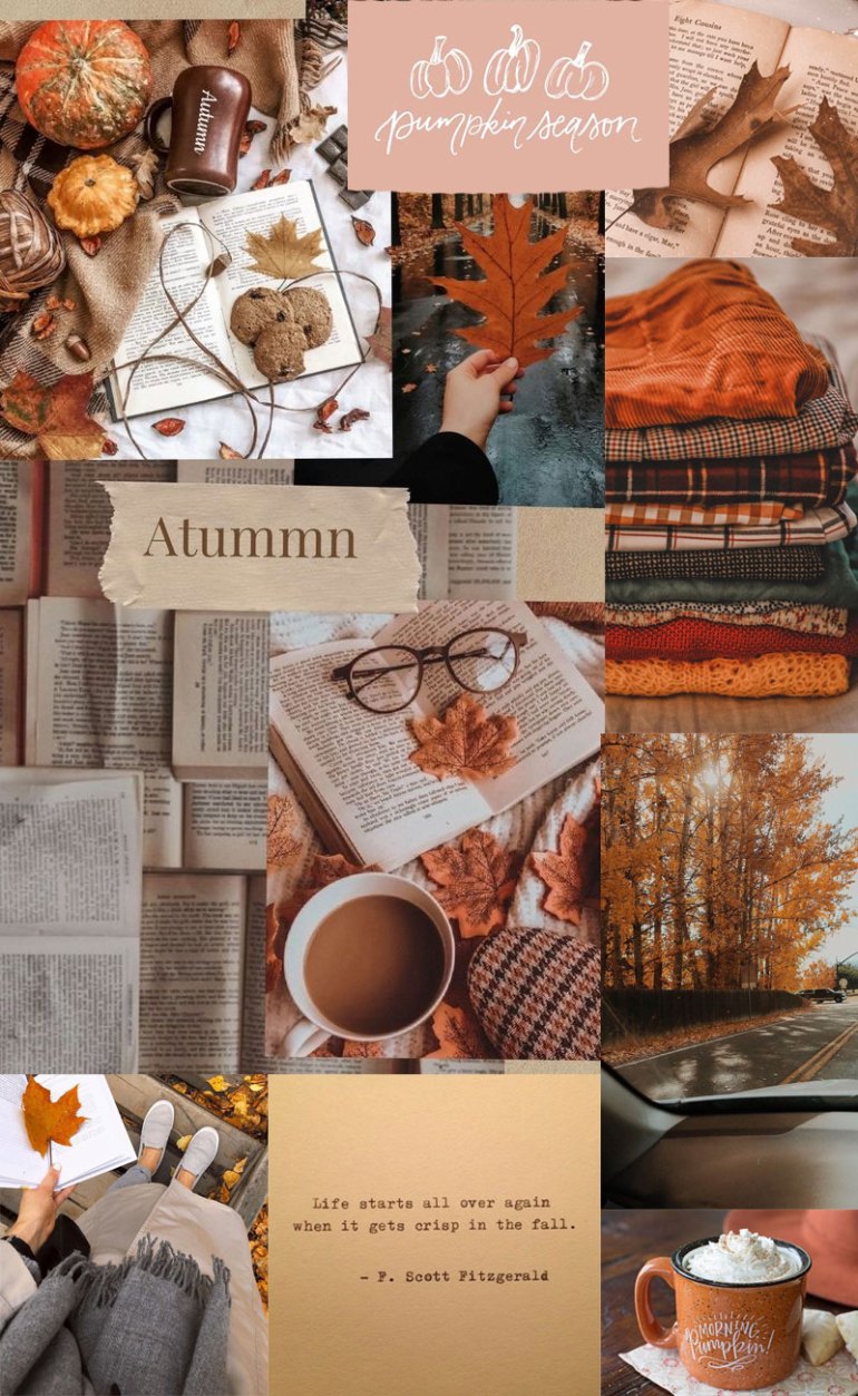 Autumn Collage Wallpaper, Autumn Aesthetic Wallpaper