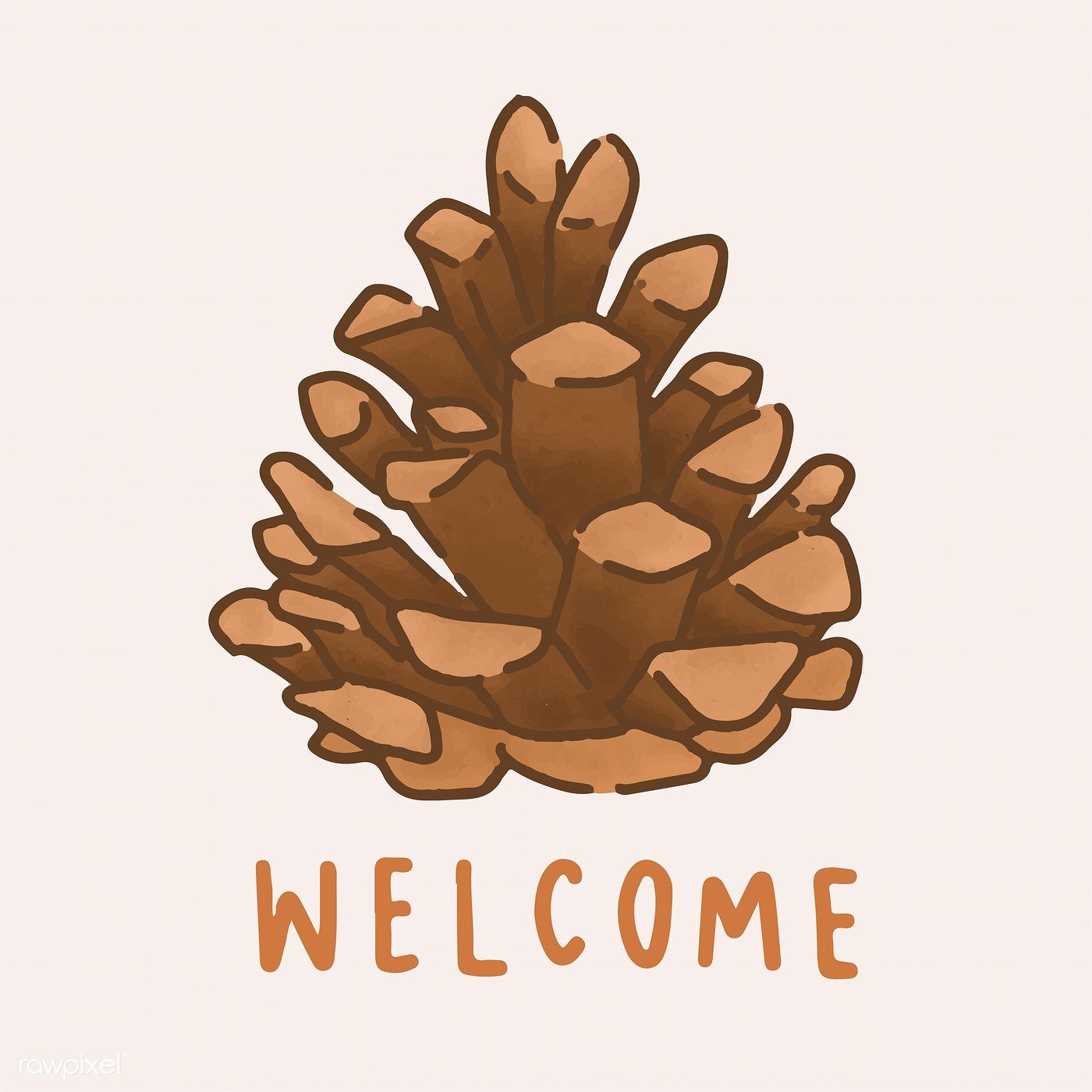 Welcome autumn pinecone illustration vector. free image. Autumn illustration, Illustration, Pine cones