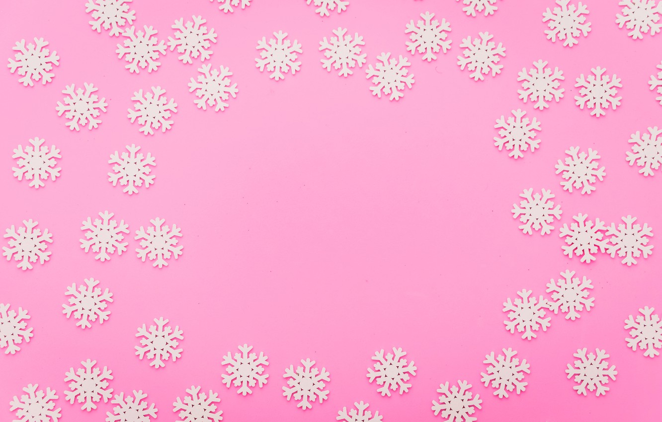 Wallpaper winter, snowflakes, background, pink, Christmas, pink, winter, background, snowflakes image for desktop, section текстуры