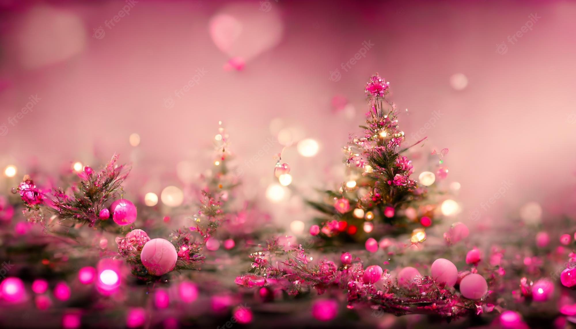 Premium Photo. Merry christmas HD pink wallpaper beautiful artwork seasonal illustration and copy space background